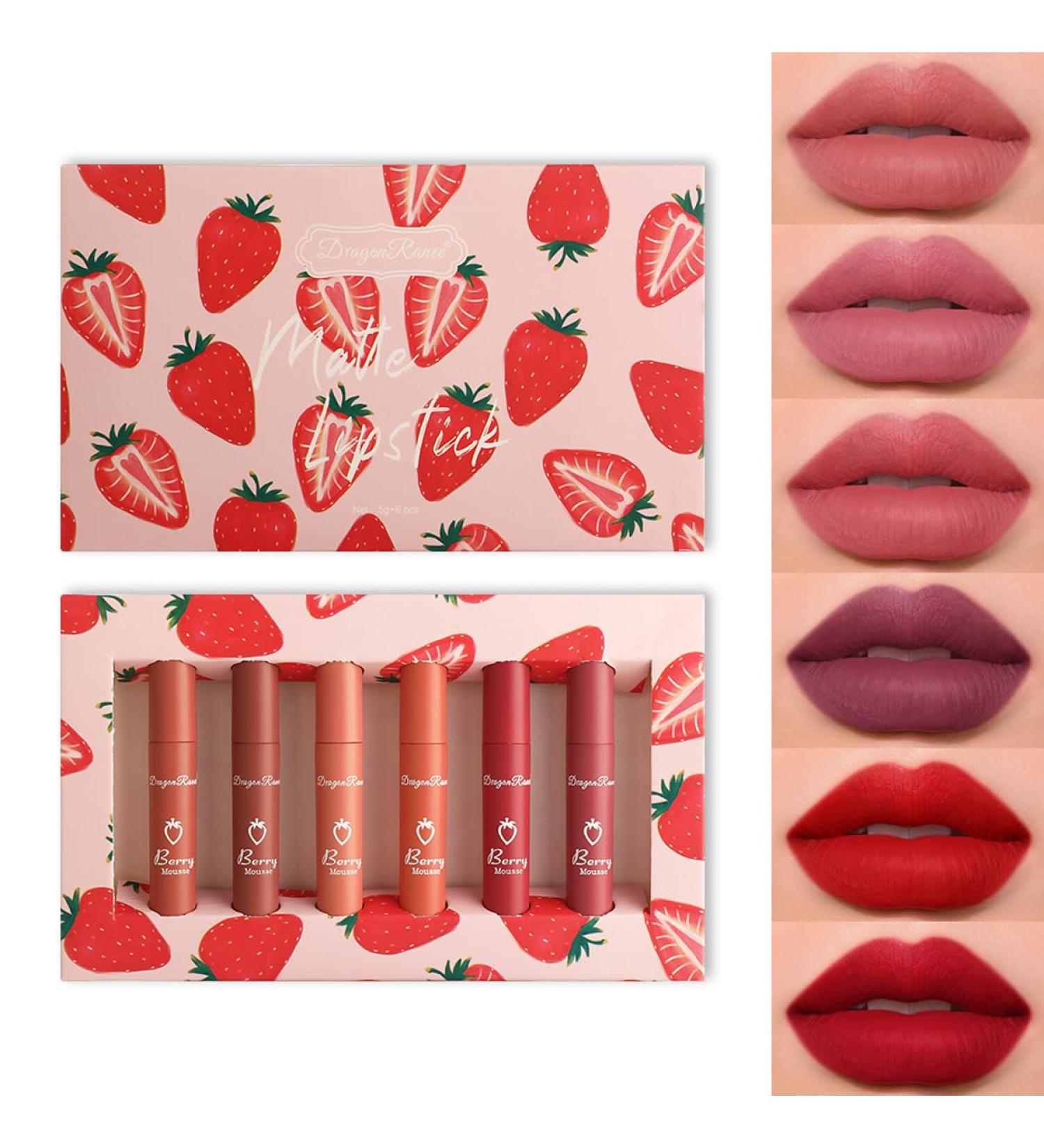 Buy 6 Colours Matte Liquid Lipstick Set B | Long Lasting Waterproof Lip Gloss & Nourishing Color Lip Glaze for Women - International Shipping - Buy Online on SooperMarket.com