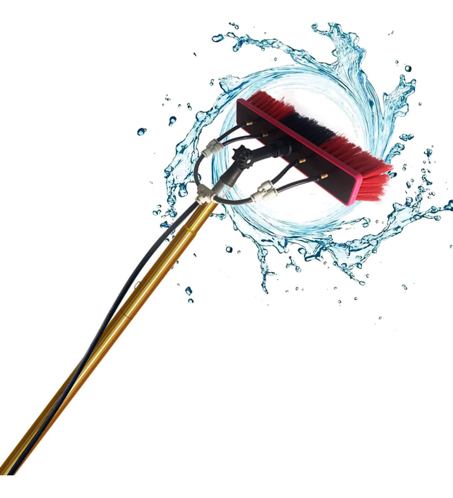 Telescopic Extension Poles for Cleaning Windows Adjustable Length Water Fed Pole Kit Window Cleaning Brush with 4-Hole Water Fed Brush 35cm Brush Head 6M/21FT - Buy Online on SooperMarket.com