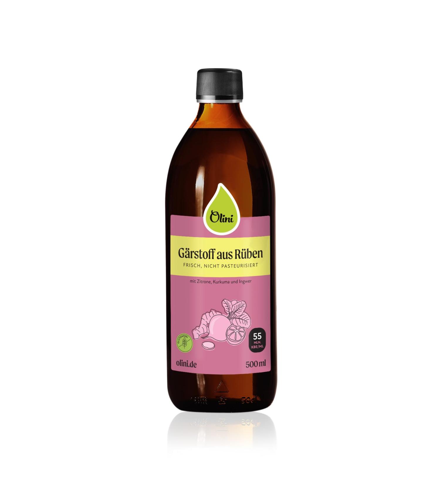 Olini Beetroot Fermentation Drink 500ml | Natural Probiotic with Lemon Turmeric & Ginger | Preservative-Free Freshly Pasteurized - Buy Online on SooperMarket.com