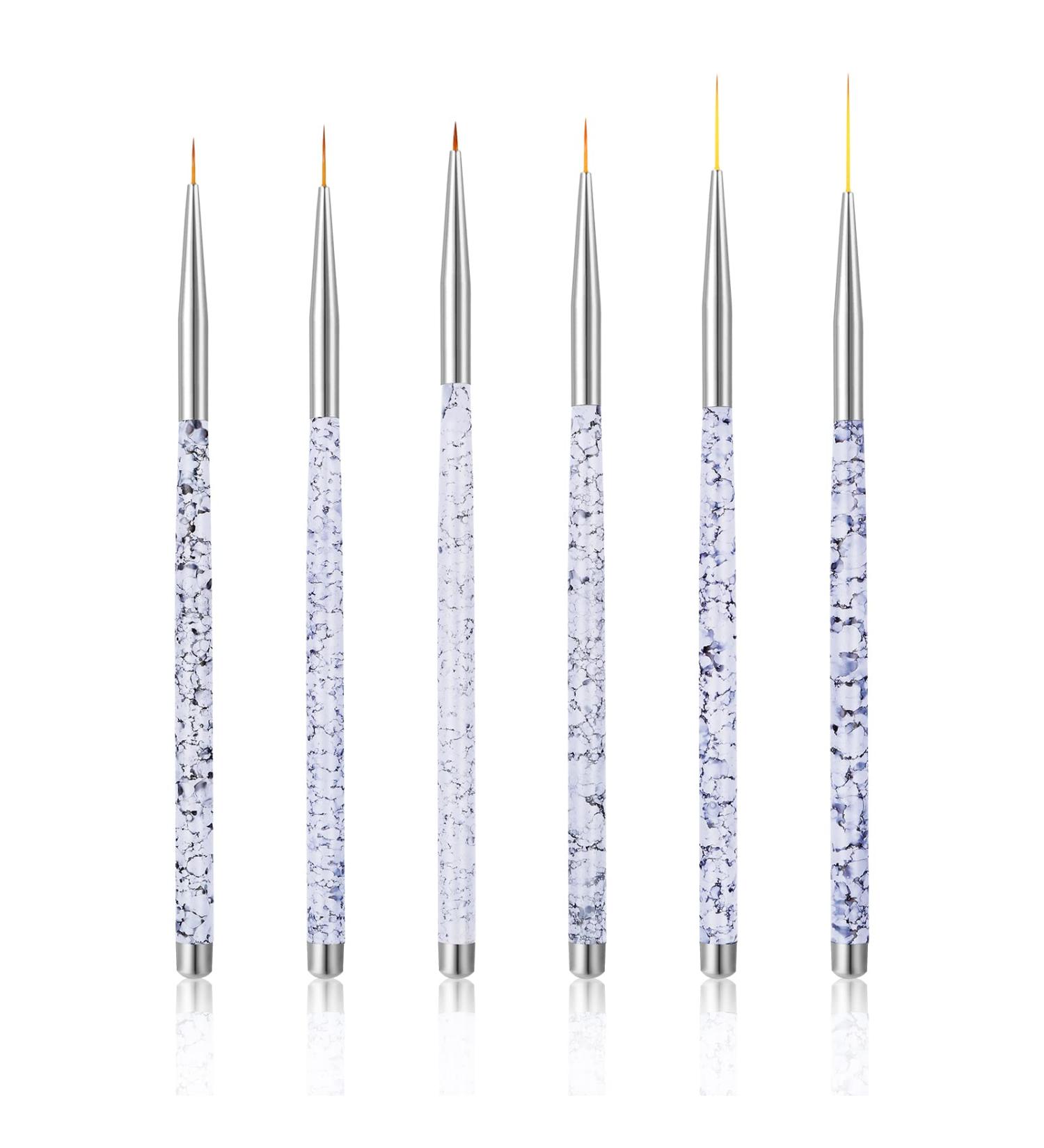 Sibba Water Activated Eyeliner Brush Applicators - 6pcs Transparent Set for Halloween Cosmetic Tool, Fine Point Angled Wands for Eye Makeup, Eyebrow, Nail Art, and Painting - Buy Online on SooperMarket.com