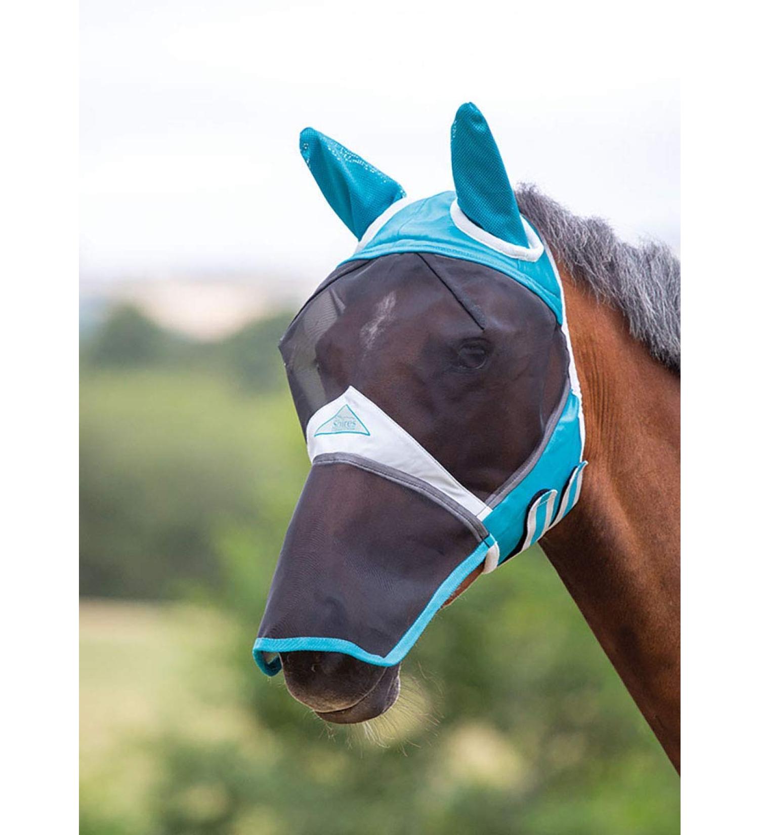 Shires Fine Mesh Fly Mask With Ears and Nose - Teal: Cob - Buy Online on SooperMarket.com