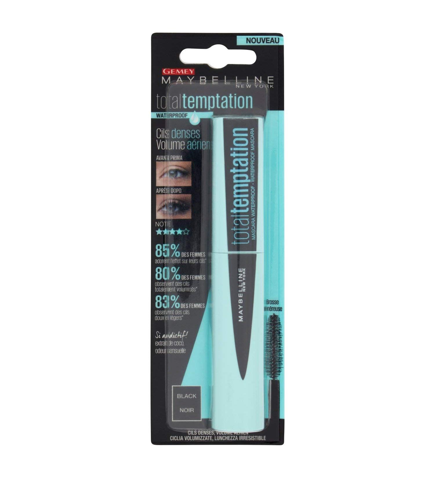 Buy Maybelline New York Total Temptation Waterproof Mascara Black - 9.4 ml | Fast International Shipping - Buy Online on SooperMarket.com