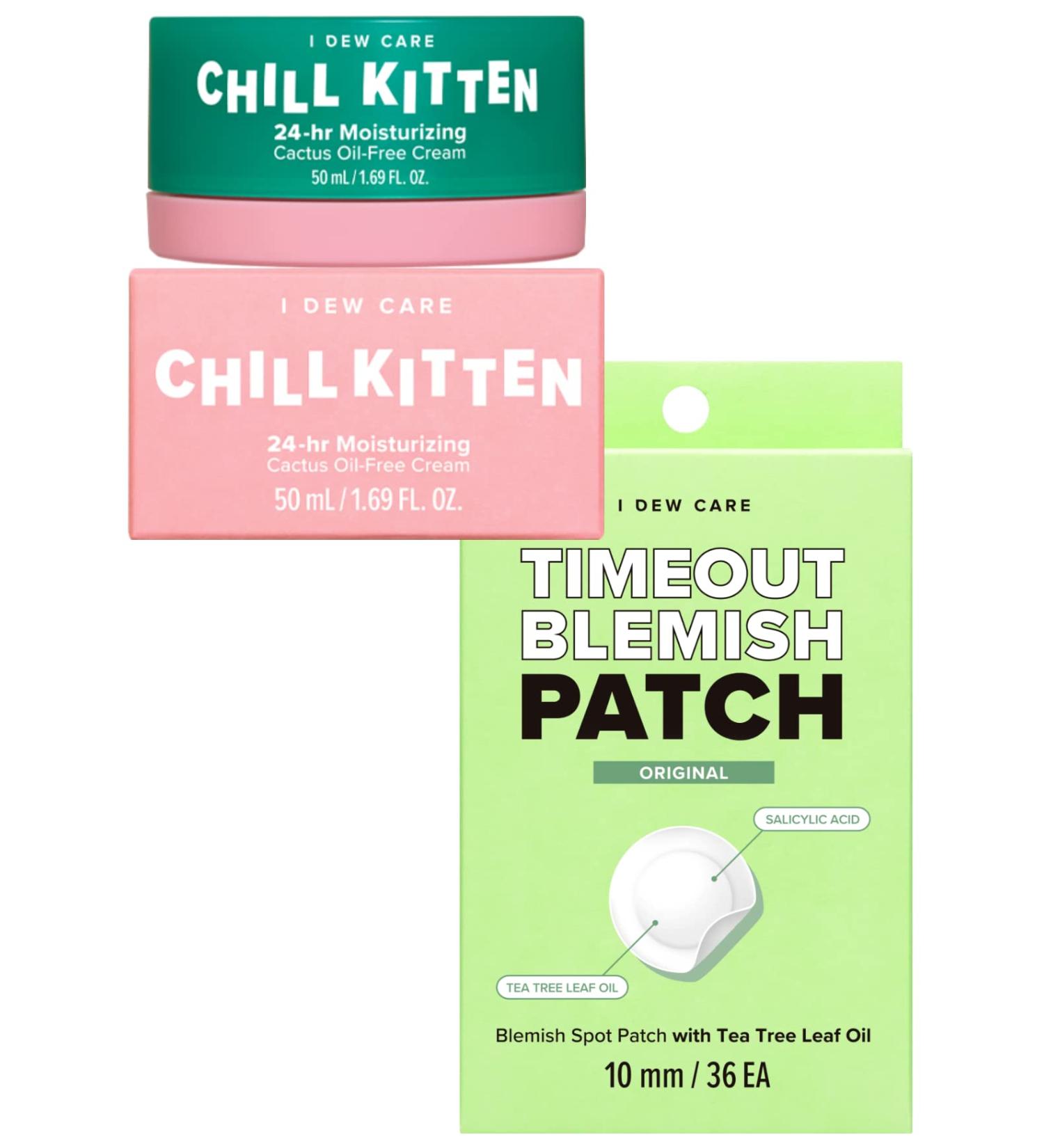 I DEW CARE Hydrocolloid Acne Pimple Patch and Chill Kitten Moisturizer Bundle - Buy Online on SooperMarket.com