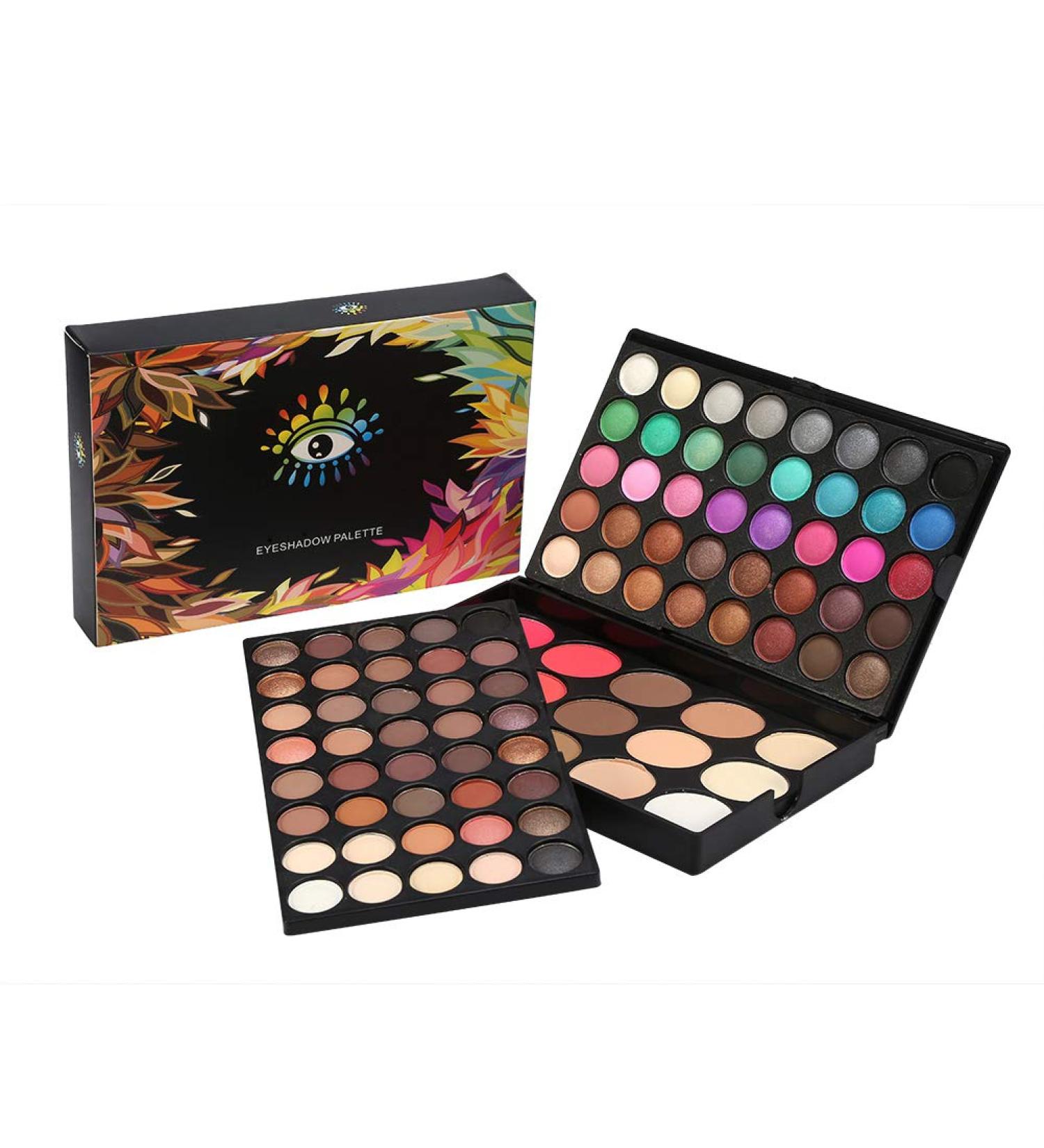 80 Colors Professional Eyeshadow Palette & 15 Color Blusher & Concealer Makeup Set - Perfect for Flawless Beauty - Buy Online on SooperMarket.com