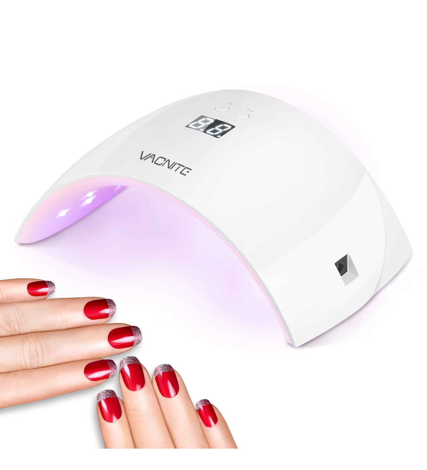 Vacnite 24W LED UV Nail Dryer with Timer Setting and Automatic Sensor LCD - Fast Nail Curing Lamp for Gels - Fingernail & Toenail - Buy Online on SooperMarket.com
