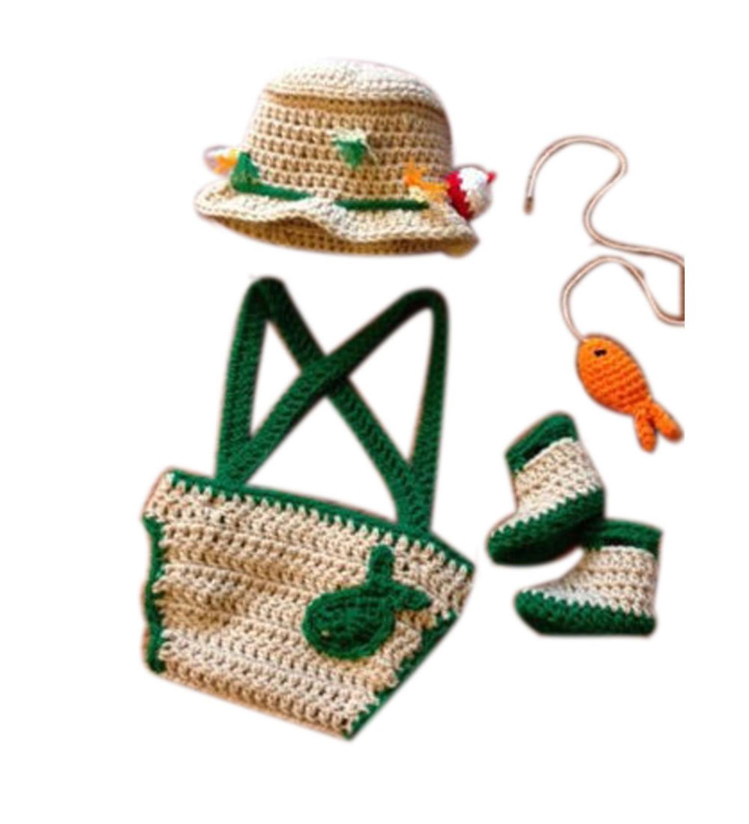 Newborn Photography Props Fisherman Set for Baby Photo Outfits - Crochet Knitted | [Brand Name] - Buy Online on SooperMarket.com