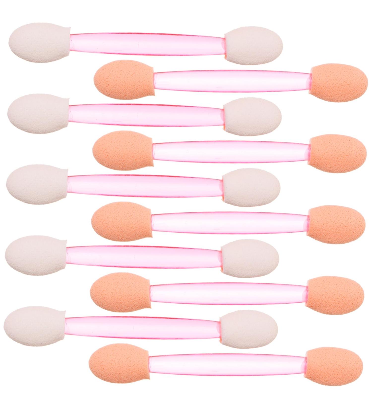 BELLIFFY 100pcs Eye Shadow Stick Girl Eyeshadow Makeup Brush Dual Side Eyeshadow Brushes Pink Rubber Cotton 6.20X0.50X0.50CM Pink - Buy Online on SooperMarket.com