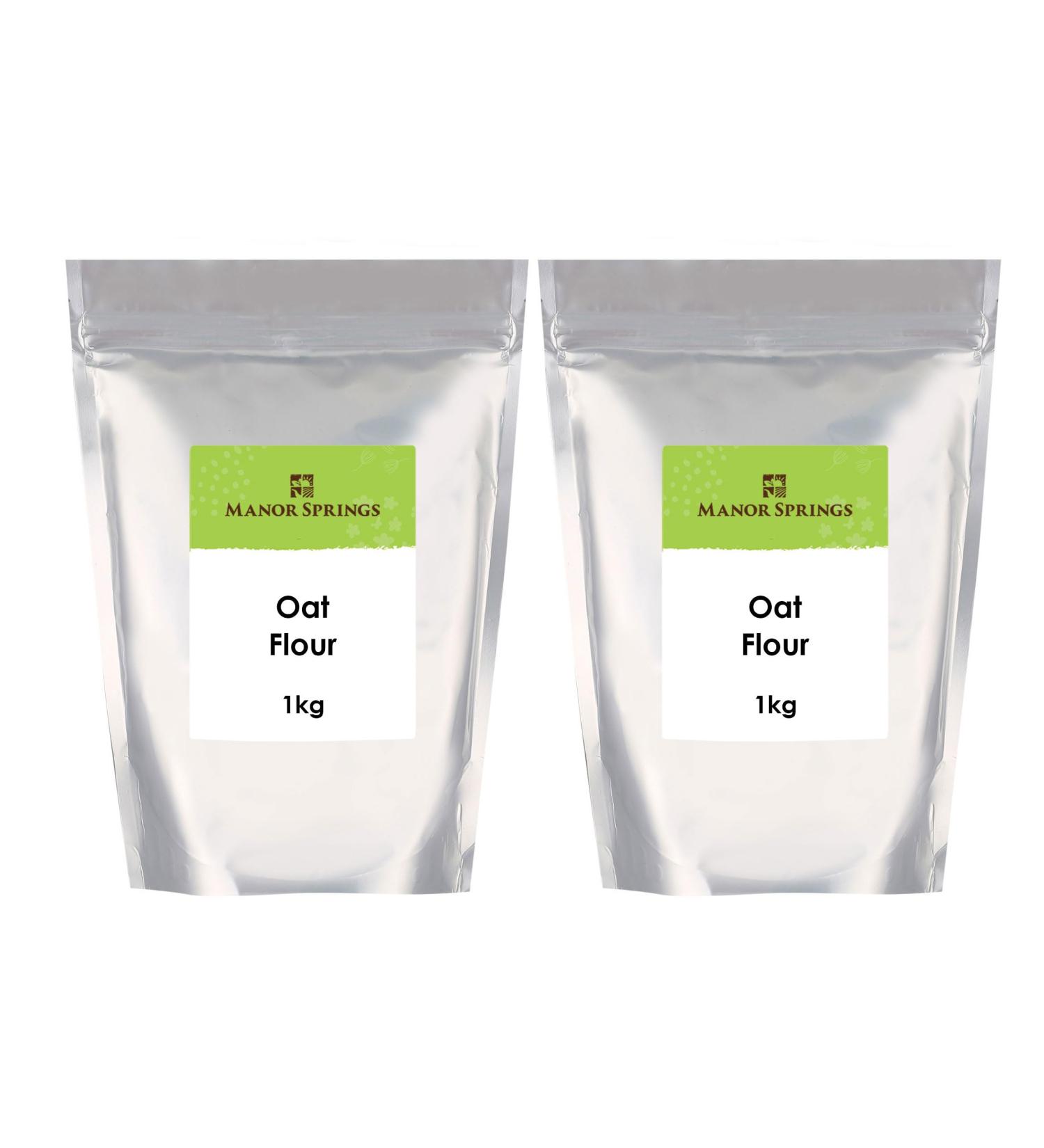 Oat Flour 2kg by Manor Springs Low-Carb Oat Flour with Protein & Dietary Fiber Vegan. Non-GMO for Baking Cooking & More - Buy Online on SooperMarket.com