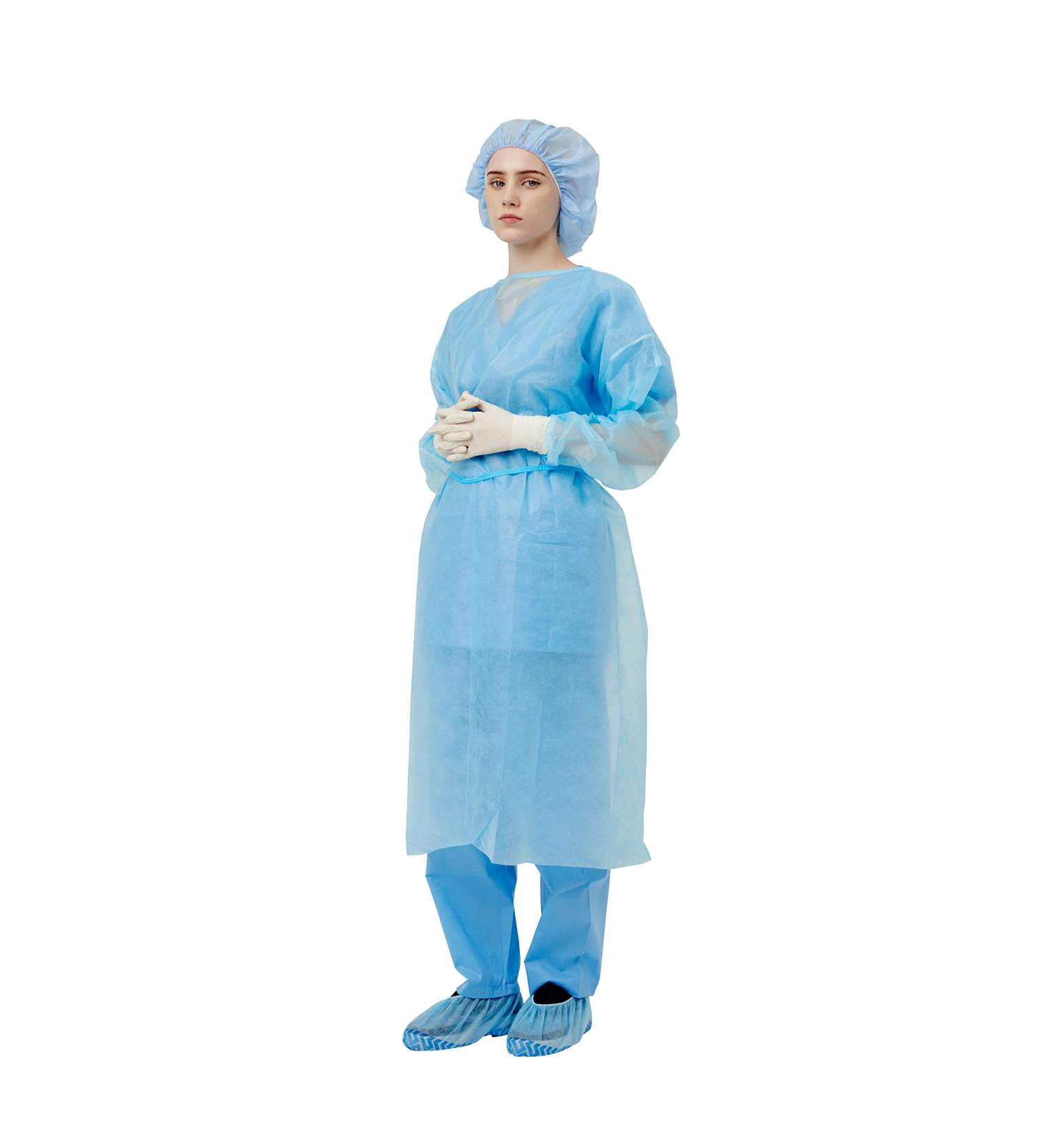 Disposable Isolation Gowns 10EA Non-Woven, Latex-Free with Knit Cuff 35g - Buy Online on SooperMarket.com