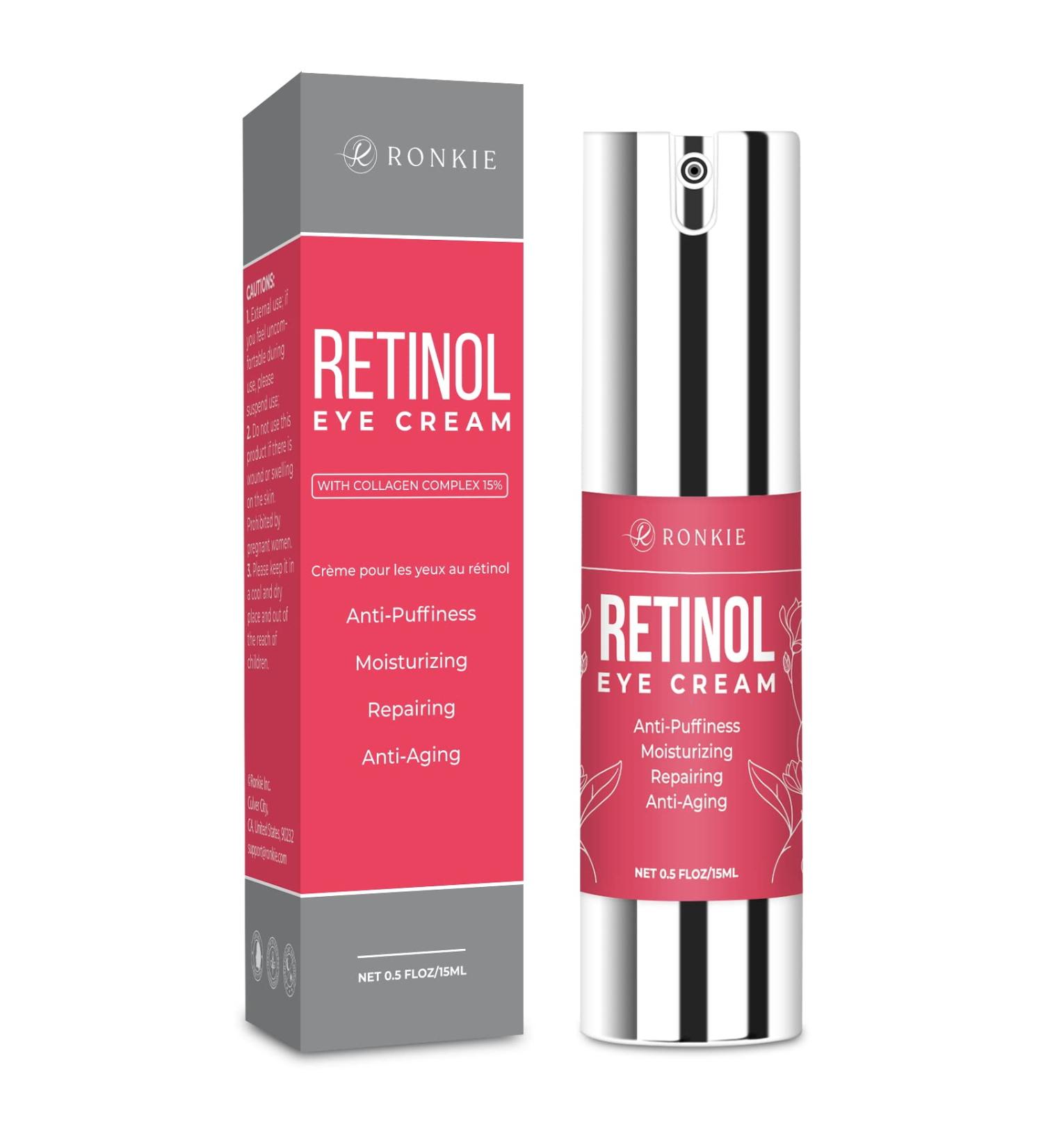Retinol Eye Cream with Hyaluronic Acid & Collagen | Anti-Aging Gel for Dark Circles, Puffiness & Fine Lines | Lightweight & Hydrating Under Eye Treatment - Buy Online on SooperMarket.com