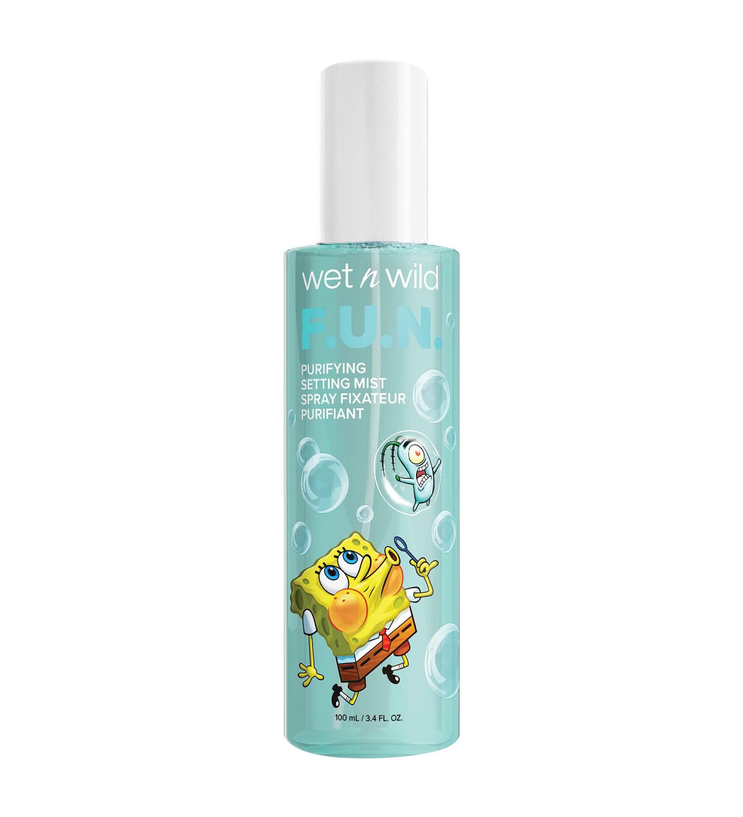Wet n Wild SpongeBob Squarepants Purifying Setting Mist - F.U.N Face Cleanser, Makeup Setting Spray & Moisturizer 3.4 Fl Oz - Buy Online on SooperMarket.com