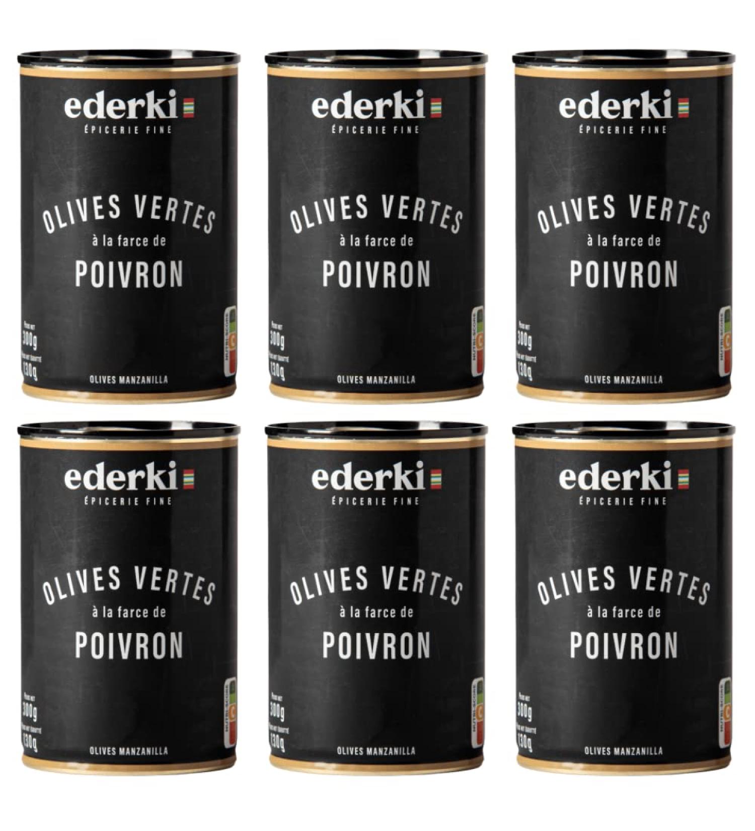 Green Olives with Pepper Ederki 300g x 6 - Buy Online on SooperMarket.com