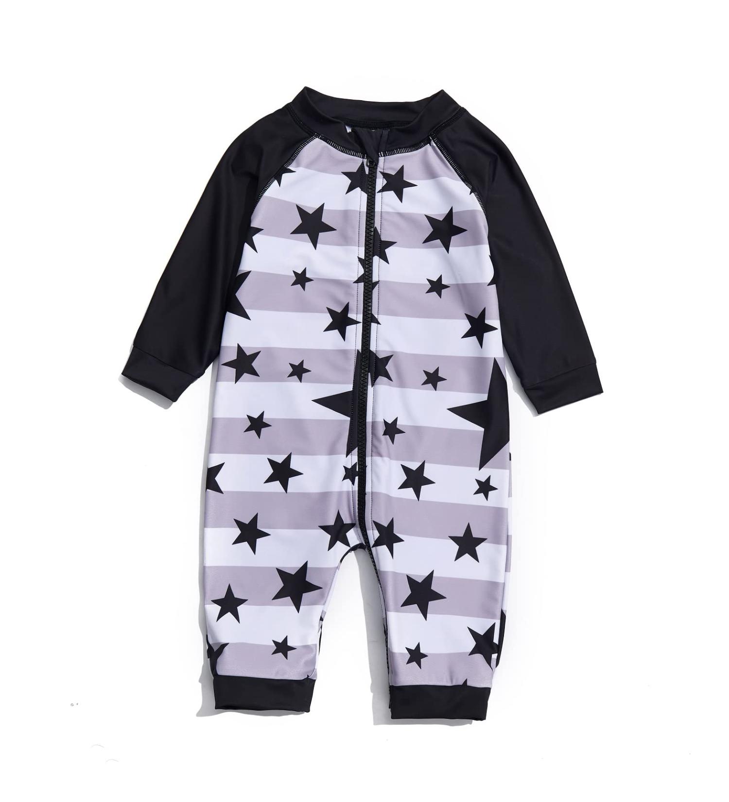 BONVERANO Baby Boys Swimsuit 12-18 Months | Full-Length Zipper One Piece Swimwear with UPF 50+ Sun Protection - Star Print - Buy Online on SooperMarket.com