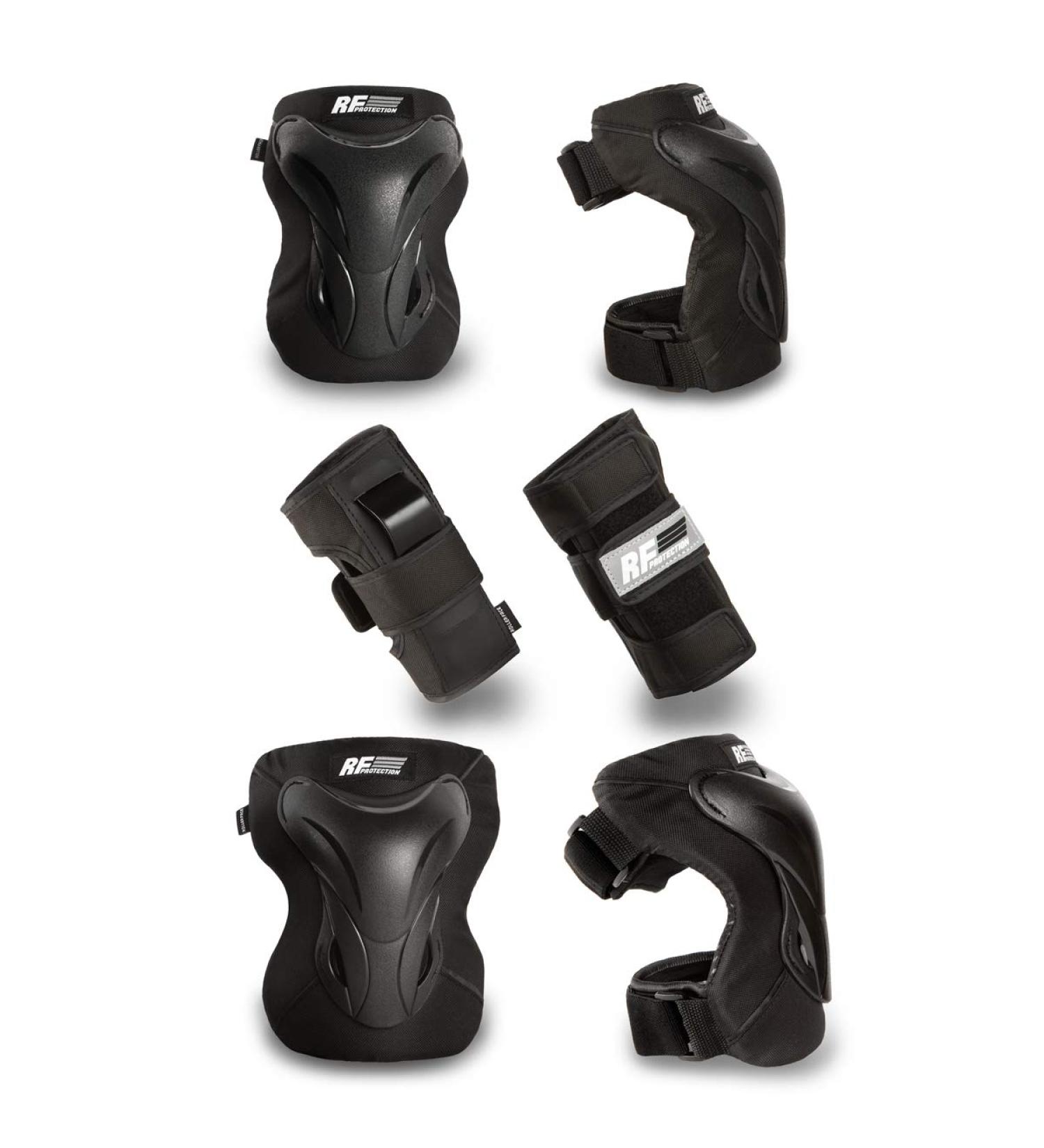 Rollerface Pro-Performance 3-in-1 Protective Gear Set for Multi Sports - Black Medium Adult - Buy Online on SooperMarket.com