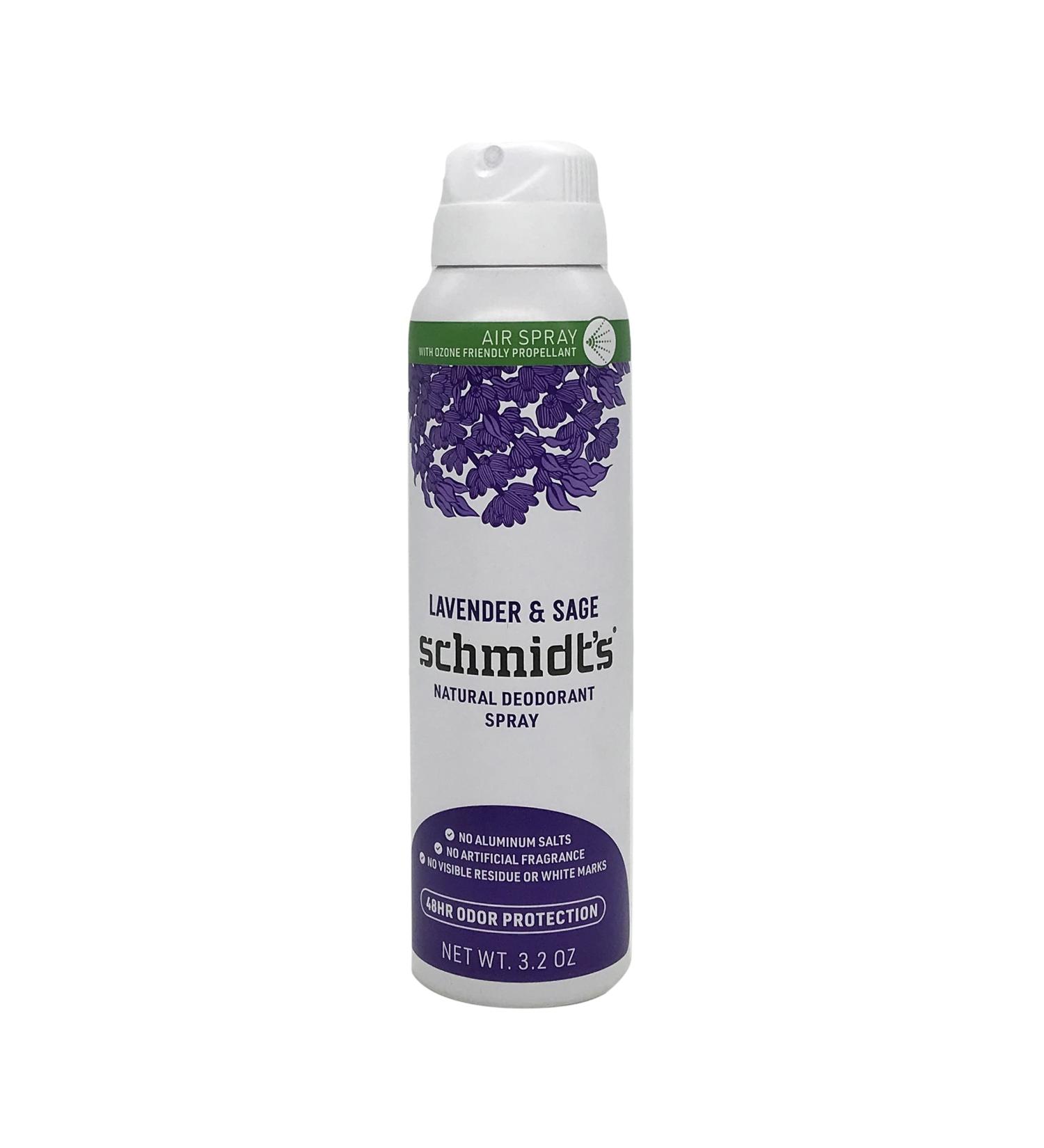 Schmidt's Lavender & Sage Natural Deodorant Spray | 48H Odor Protection | Aluminum-Free, No White Marks | Vegan & Cruelty-Free | 3.2 oz - Buy Online on SooperMarket.com