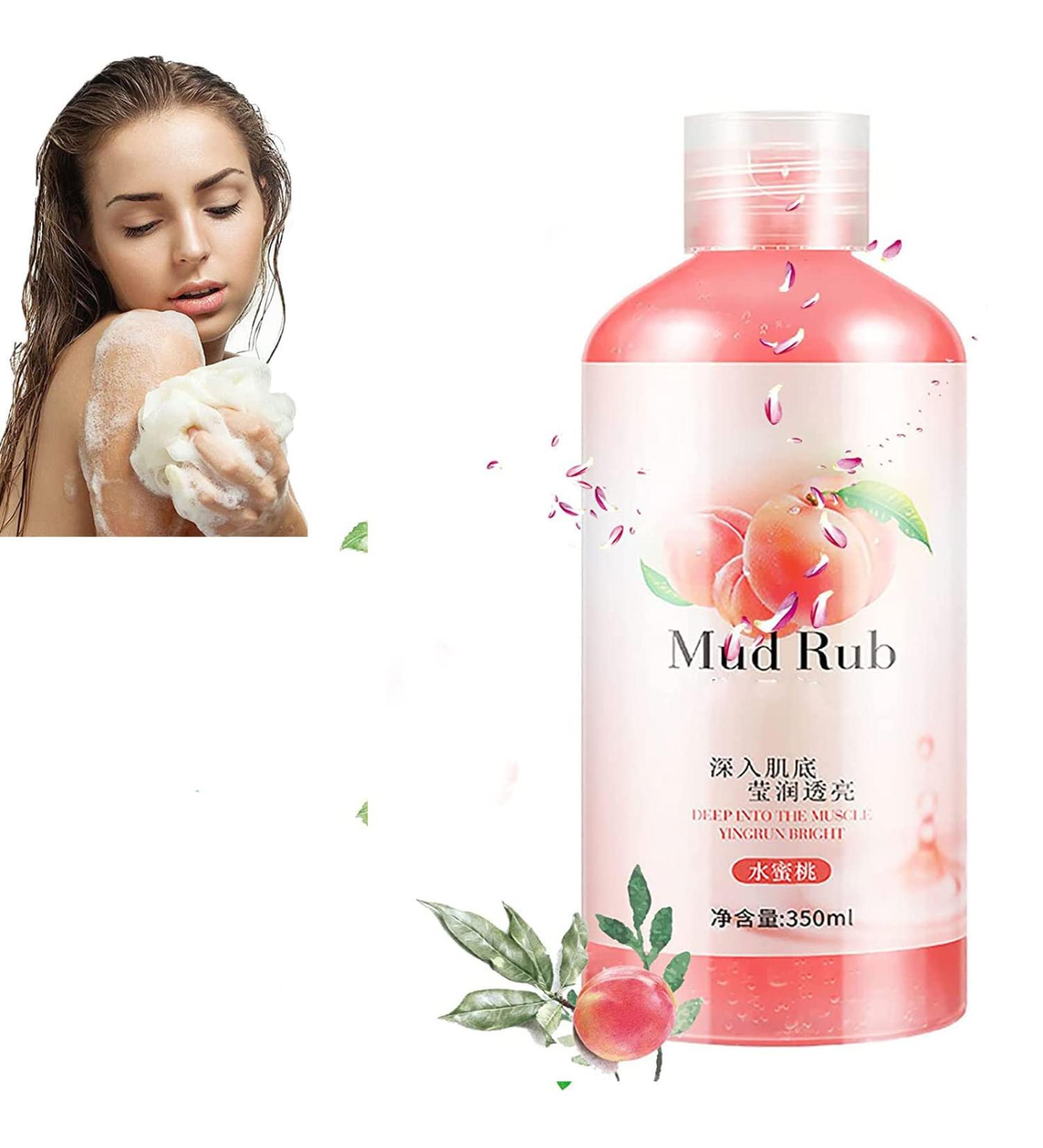 350ml Rubbing Mud for Skin - Mud Rubbing Artifact Mud Scrub Cream Rubbing Mud Gel Mud Rub Exfoliating Mud Run Scrub Cream Skin Cleansing Gel Mud Rub Gentle Exfoliation for Whole Body (Peach) - Buy Online on SooperMarket.com