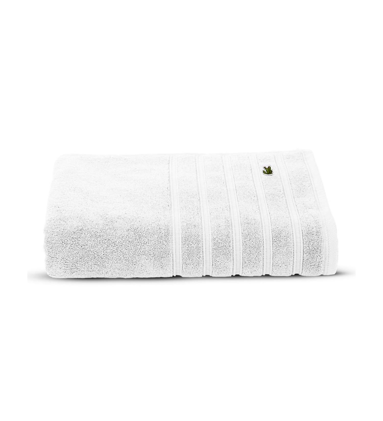 Lacoste Croc Towel  100% Cotton  650 GSM  13x13 Wash Towel  White