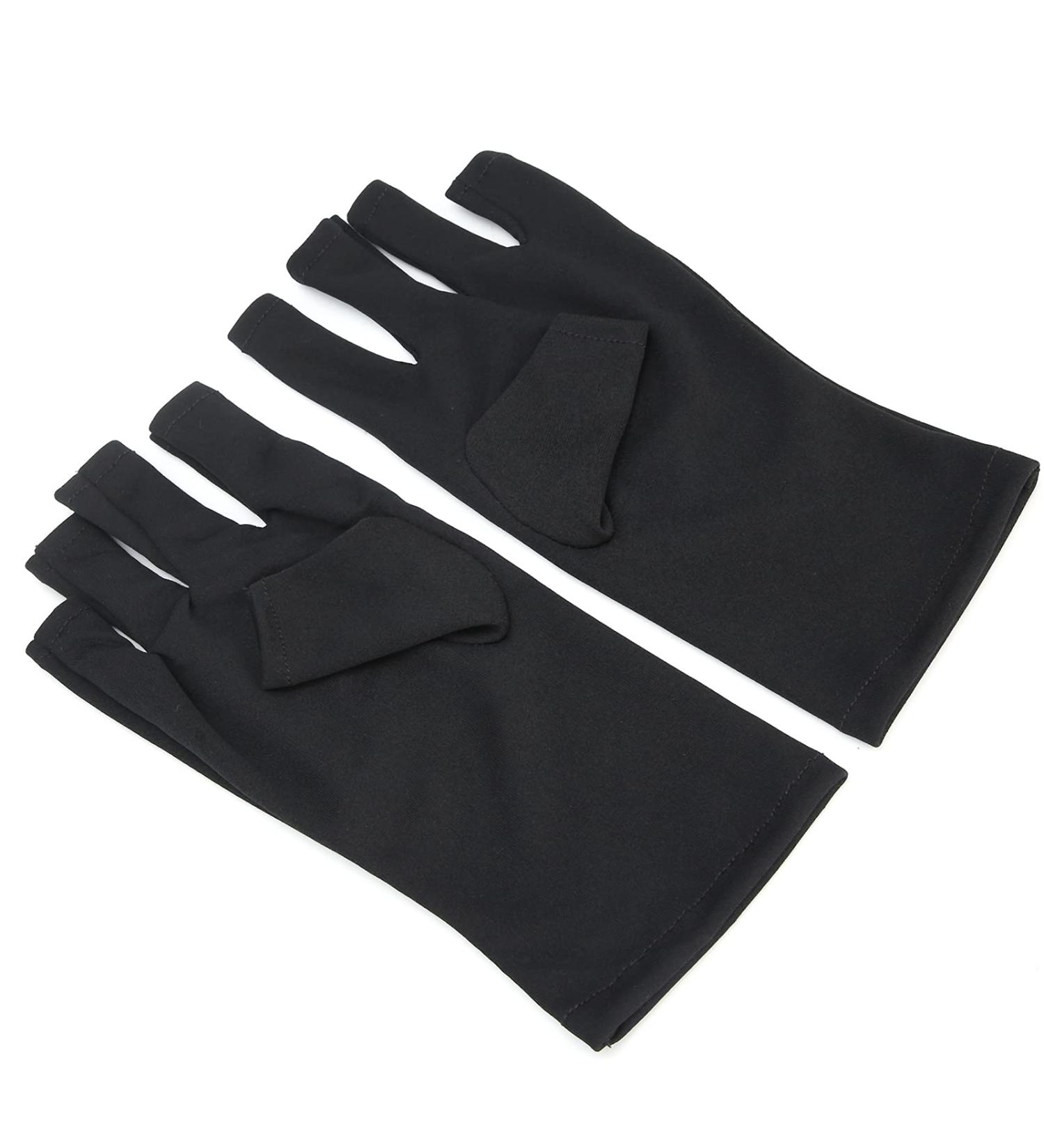 U V Gloves 1 Pair Nail Art Skin Care Fingerless Gloves Protect Hands from Outdoor Sun U V Light Harm(Black) - Buy Online on SooperMarket.com