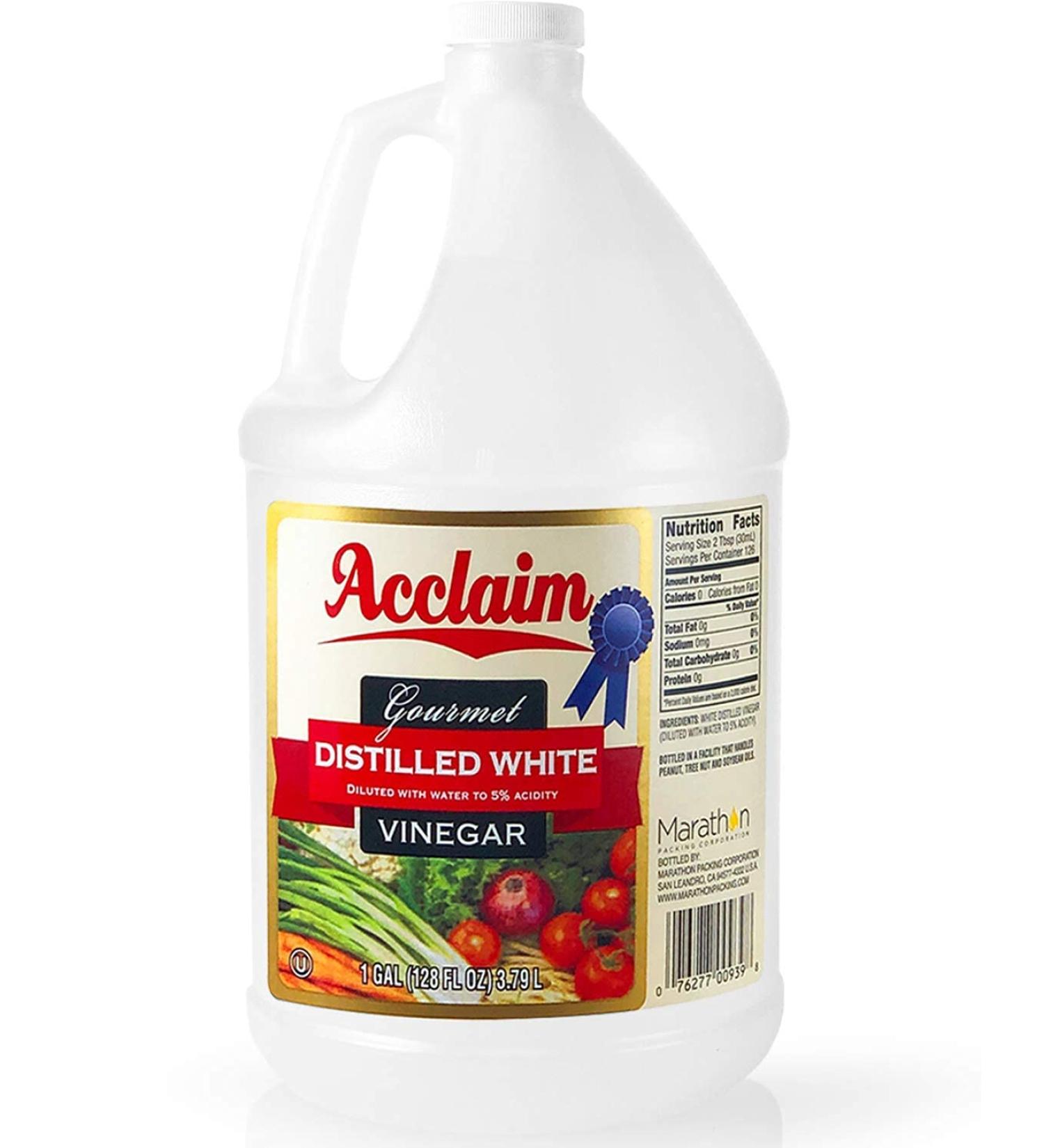Acclaim All Natural Distilled White Vinegar 128oz (1 Gallon) - 5% Acidity - Buy Online on SooperMarket.com