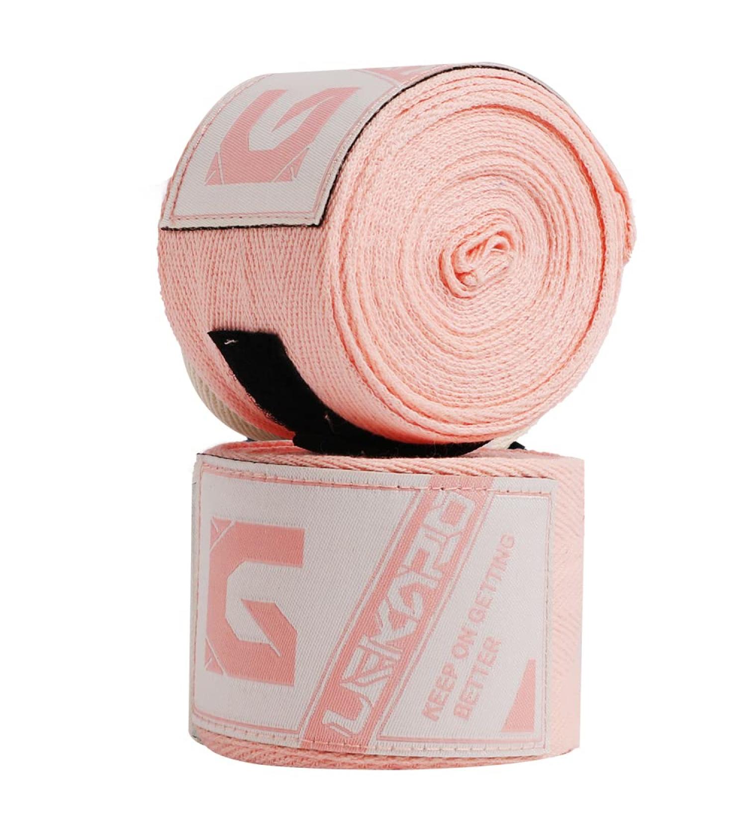 Lekro 160-Inch Pink Elastic Cotton Boxing Hand Wraps for Muay Thai MMA Training - Men & Women - Buy Online on SooperMarket.com