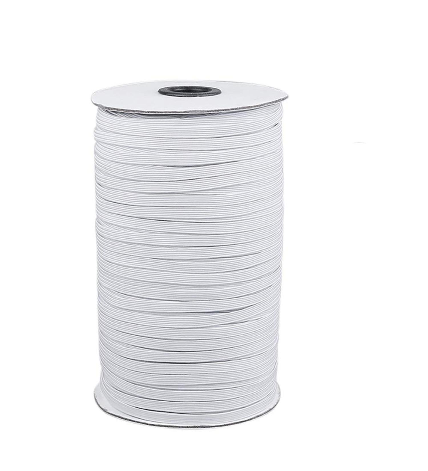 200 Yards 1/4 Inch White Braided Elastic Band for Sewing - Heavy Stretch Knit Cord for Crafts, DIY Jewelry, Bedspread Cuff - 6mm Elastic Rope - Buy Online on SooperMarket.com