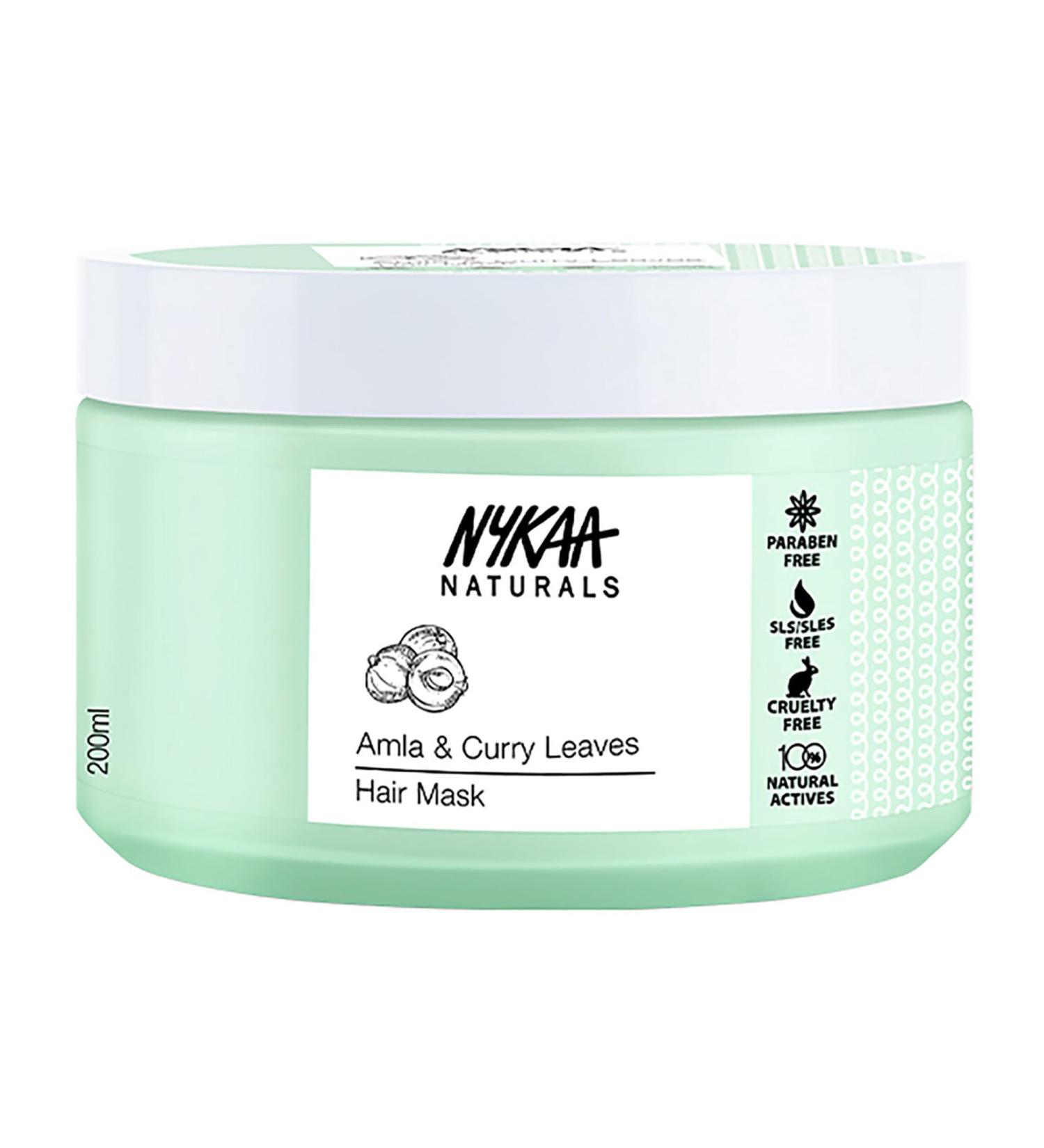 Nykaa Naturals Amla & Curry Leaves Hair Mask - 6.76 oz | Promotes Hair Growth & Nourishes Thin Hair | Safe for Colored Hair - Buy Online on SooperMarket.com