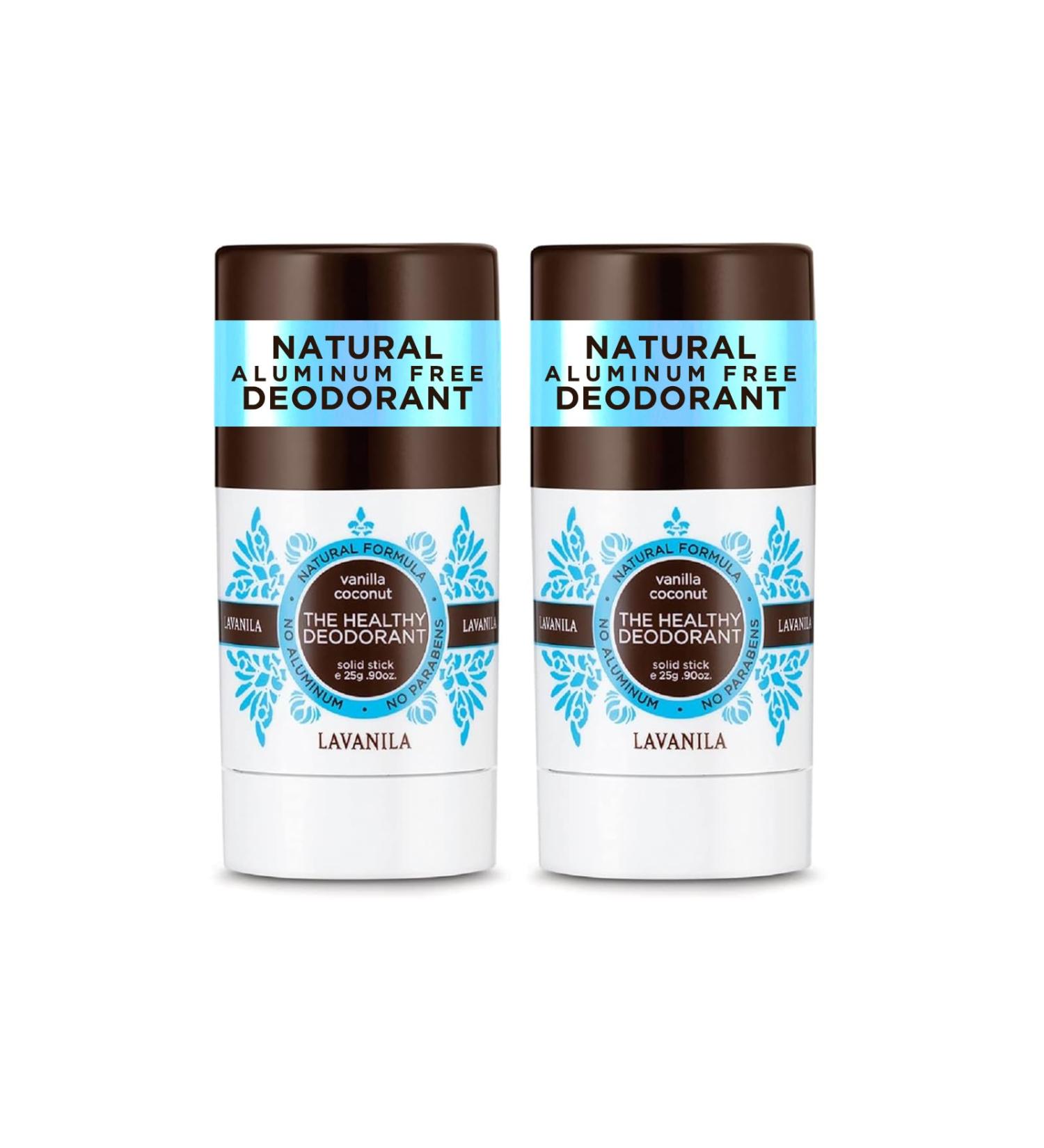 Lavanila Vanilla Coconut Aluminum-Free Mini Deodorant 2-Pack - The Healthy Deodorant for Men & Women Solid Stick (0.9 Ounce Each) Natural Vegan Vanilla Coconut 0.9 Ounce (Pack of 2) - Buy Online on SooperMarket.com