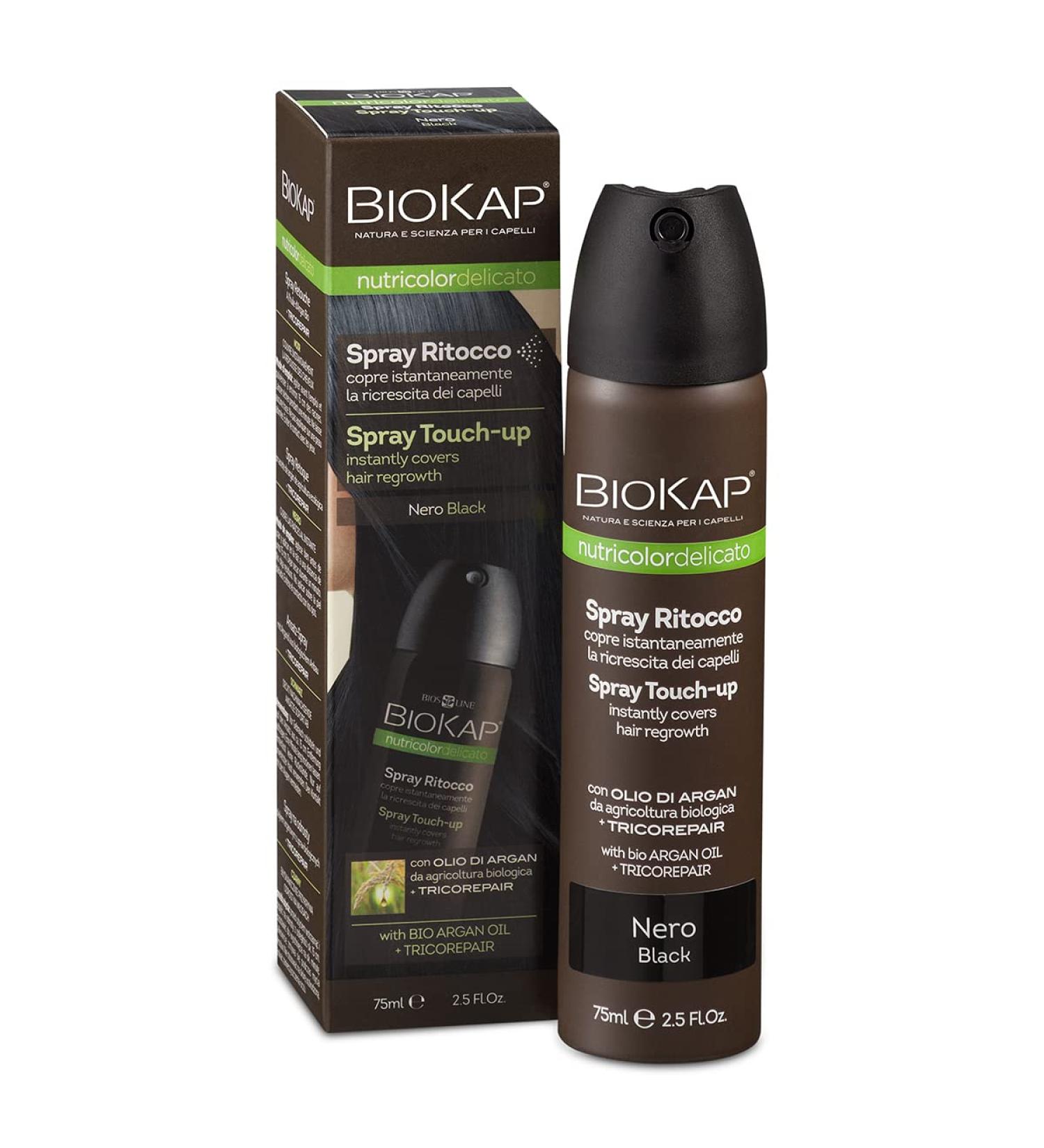 Biokap Spray Touch Up - Black - 2.5 Ounce | Quick Hair Color Solution for International Shipping - Buy Online on SooperMarket.com