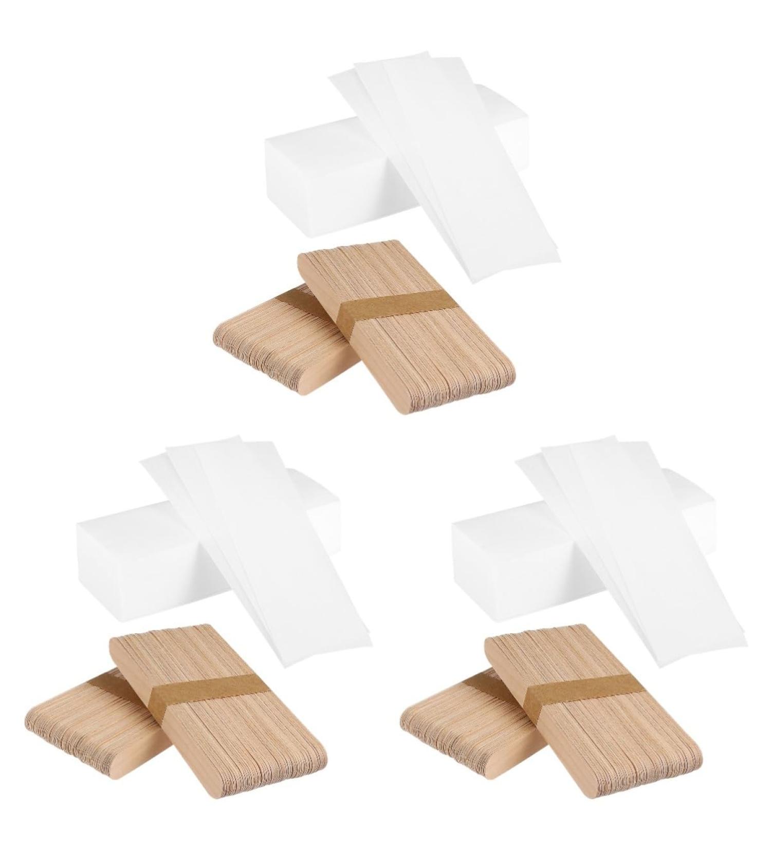 FRCOLOR 600 STK Wax Paper & Spatula Set for Hair Removal | Body & Face Waxing Supplies | International Shipping Available - Buy Online on SooperMarket.com