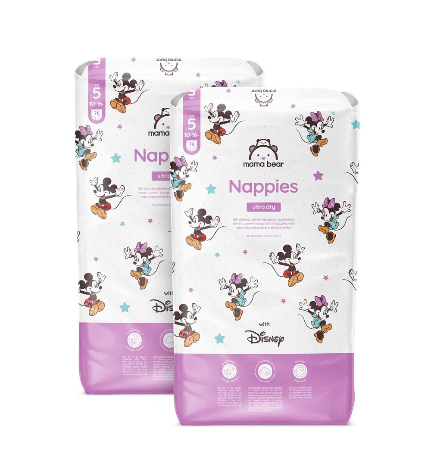 Mama Bear Disney Ultra Dry Diapers Size 5 - 152 Count Monthly Box (10-16 kg) | International Shipping - Buy Online on SooperMarket.com