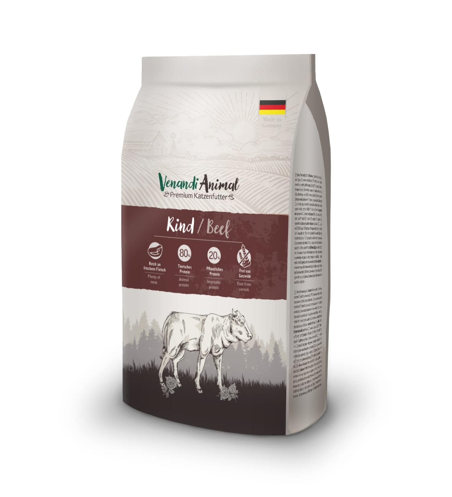 Venandi Animal Premium Dry Cat Food - Grain-Free Beef 1.5kg Pack | Fresh Meat Formula for Healthy Cats - Buy Online on SooperMarket.com