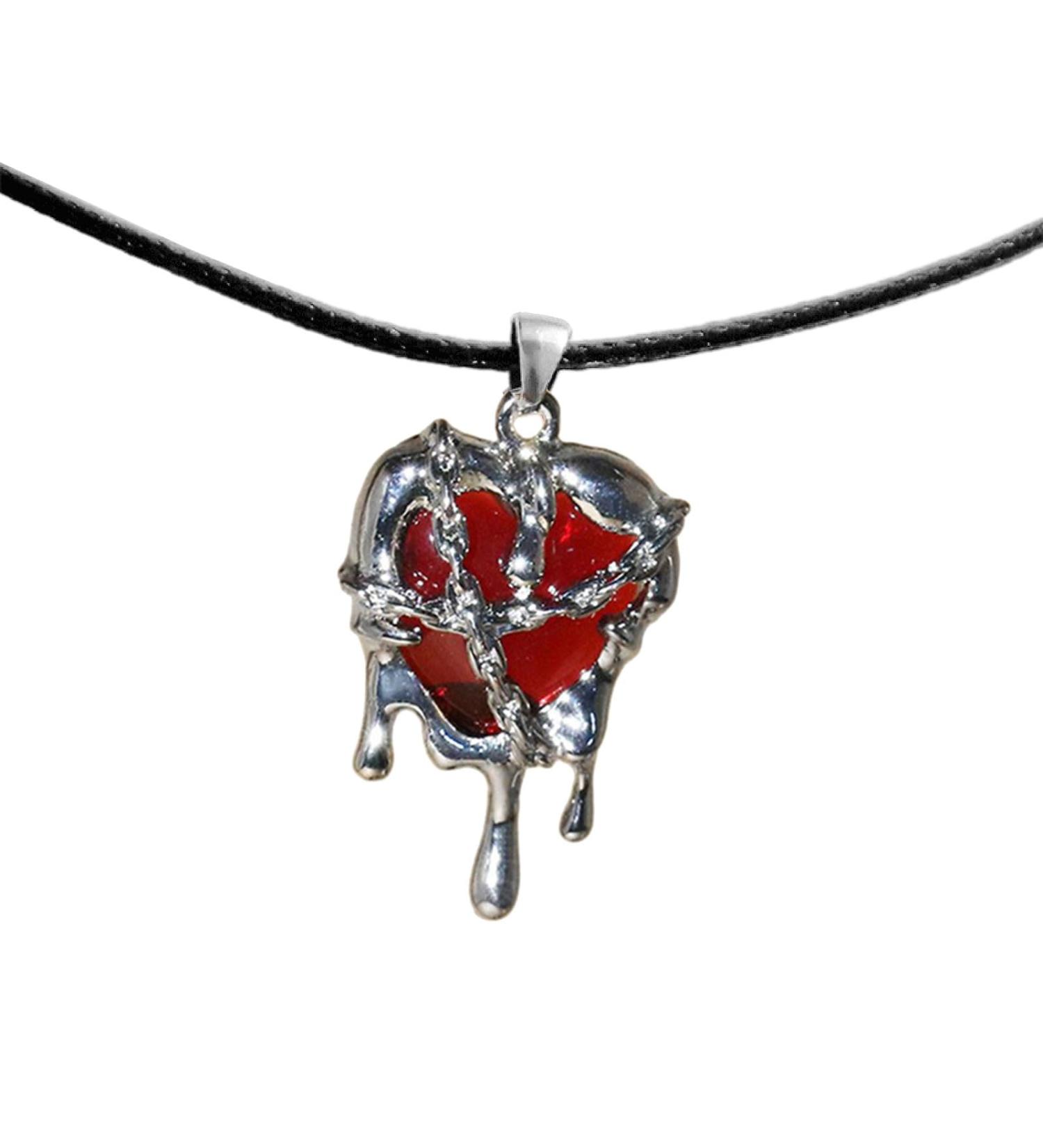 Shop Oralgos Irregular Heart Necklace - Trendy Crystal Collarbone Chain for Women & Girls - Fashionable Red Jewelry - Buy Online on SooperMarket.com