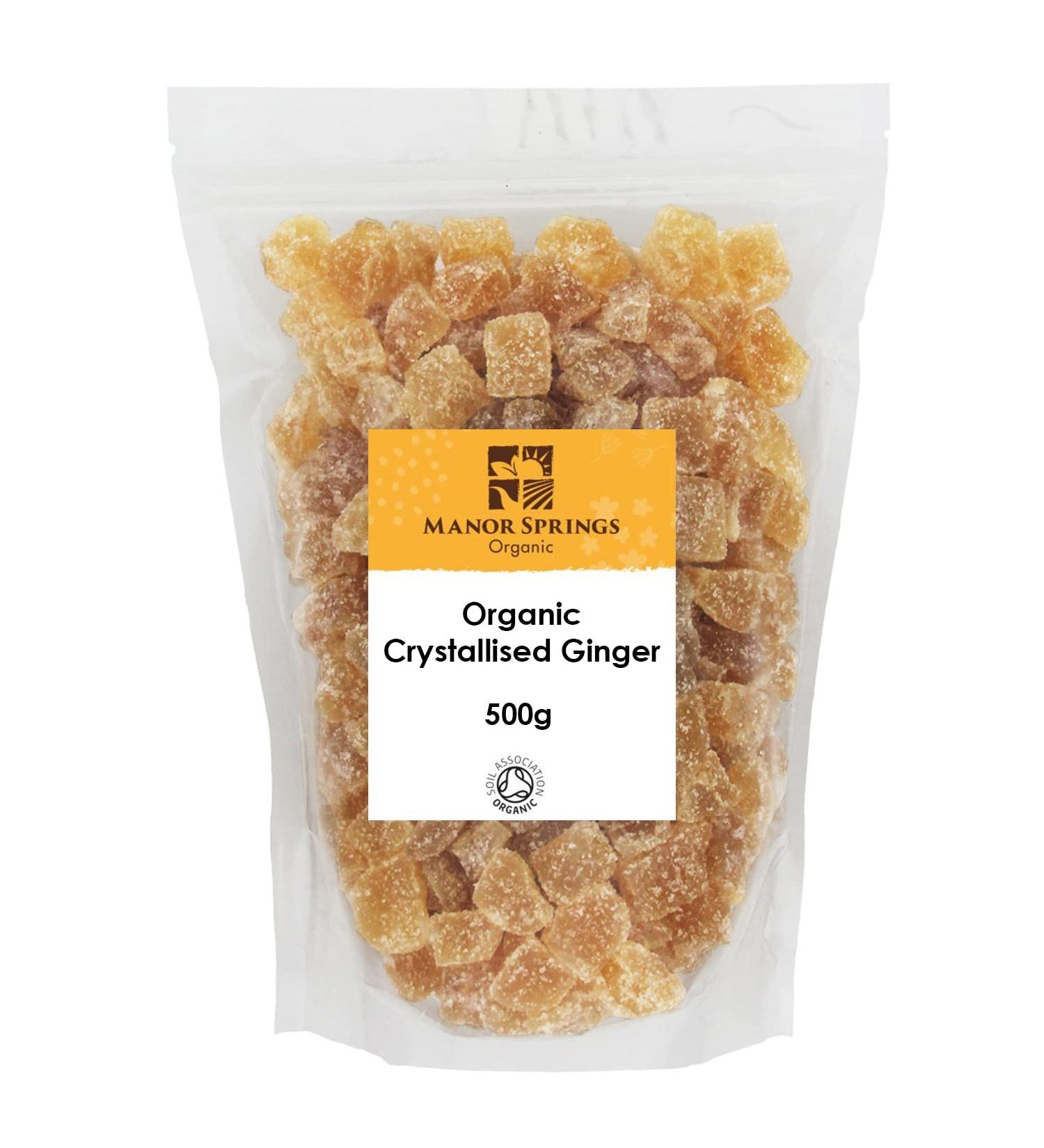Organic Crystallised Ginger 500g by Manor Springs Organic - Buy Online on SooperMarket.com