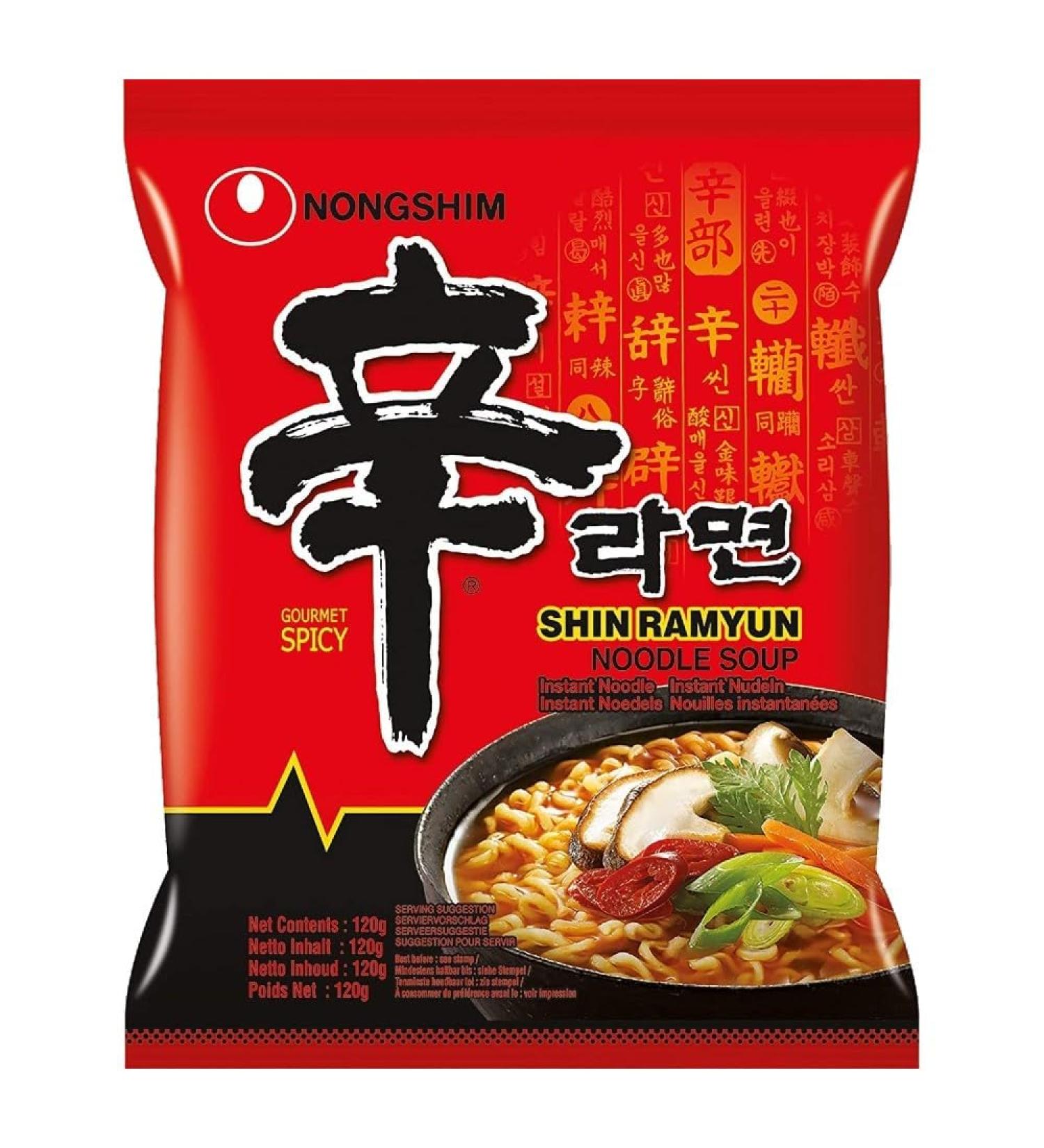Nong Shim Shin Ramyun Instant Ramen Noodle Halal 120g (Pack of 20) Include Free SPIRITCROWD Chopsticks - Buy Online on SooperMarket.com