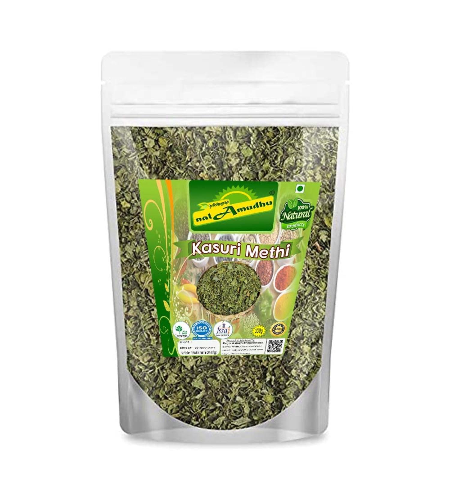 nalAmudhu Kasuri Methi Fenugreek Leaves Dried Methi Leaves 3.5oz/100g  - Buy Online on SooperMarket.com