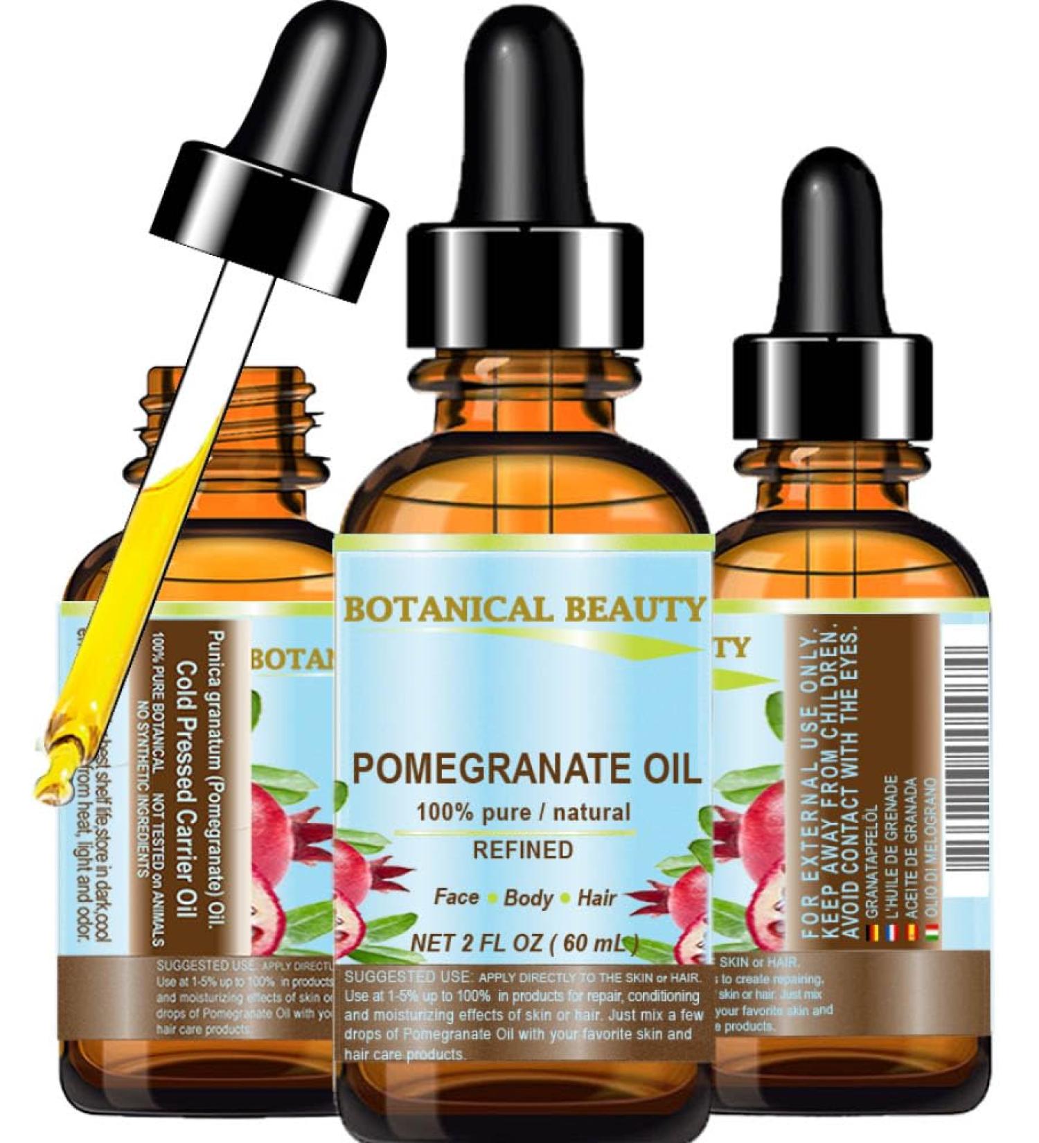 100% Pure Pomegranate Oil - Natural Cold-pressed Carrier Oil for Face Skin Hair | Botanical Beauty 2 Fl Oz - Buy Online on SooperMarket.com