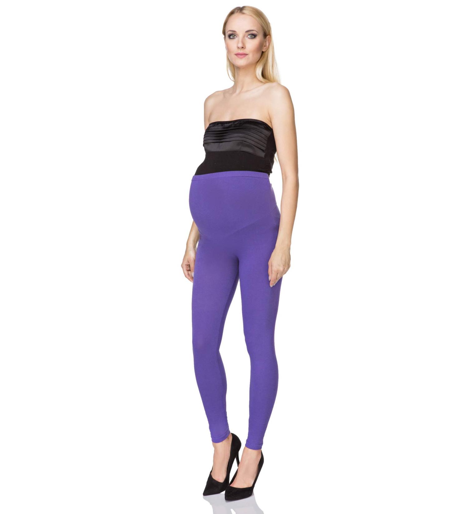 SOFTSAIL Maternity Leggings Pregnancy Pants Cotton Trousers with Belly Support Over Bump High Waisted Stretchy Soft Women Maternity Clothes Pregnancy Wear 20 Violet