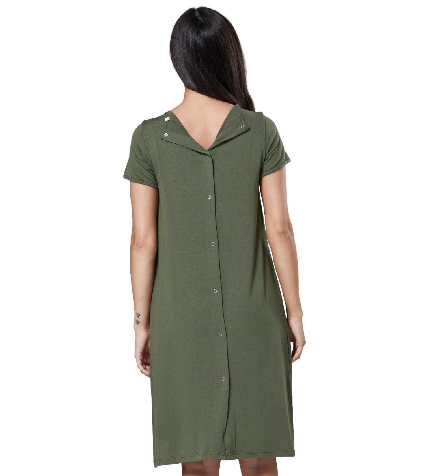 Happy Mama Labor Delivery Hospital Gown Breastfeeding Maternity - Khaki - Buy Online on SooperMarket.com