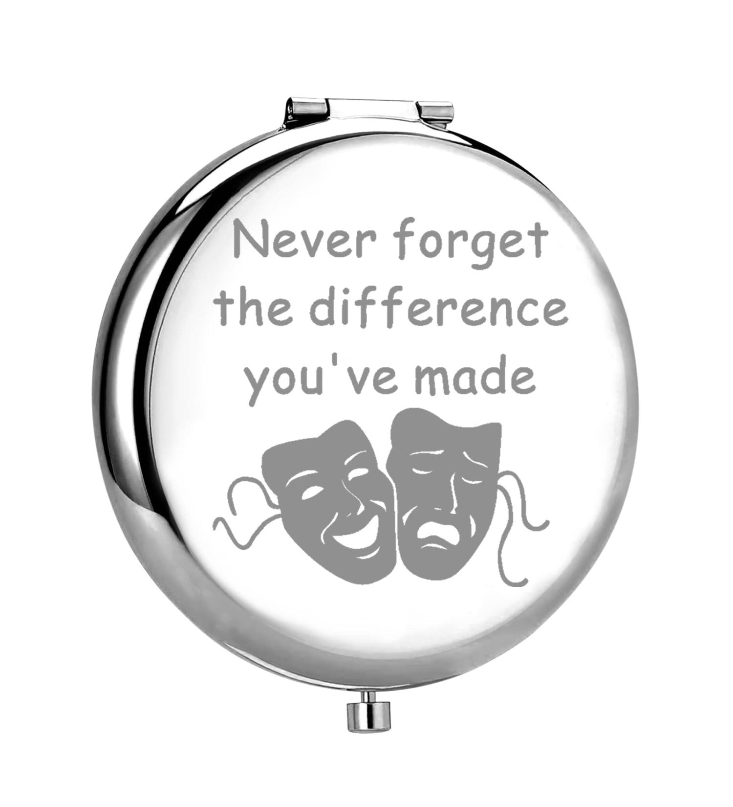 MYOSPARK Theatre Drama Girl Compact Makeup Mirror - Graduation Gift for Theatre Students - Never Forget the Difference You've Made - Buy Online on SooperMarket.com