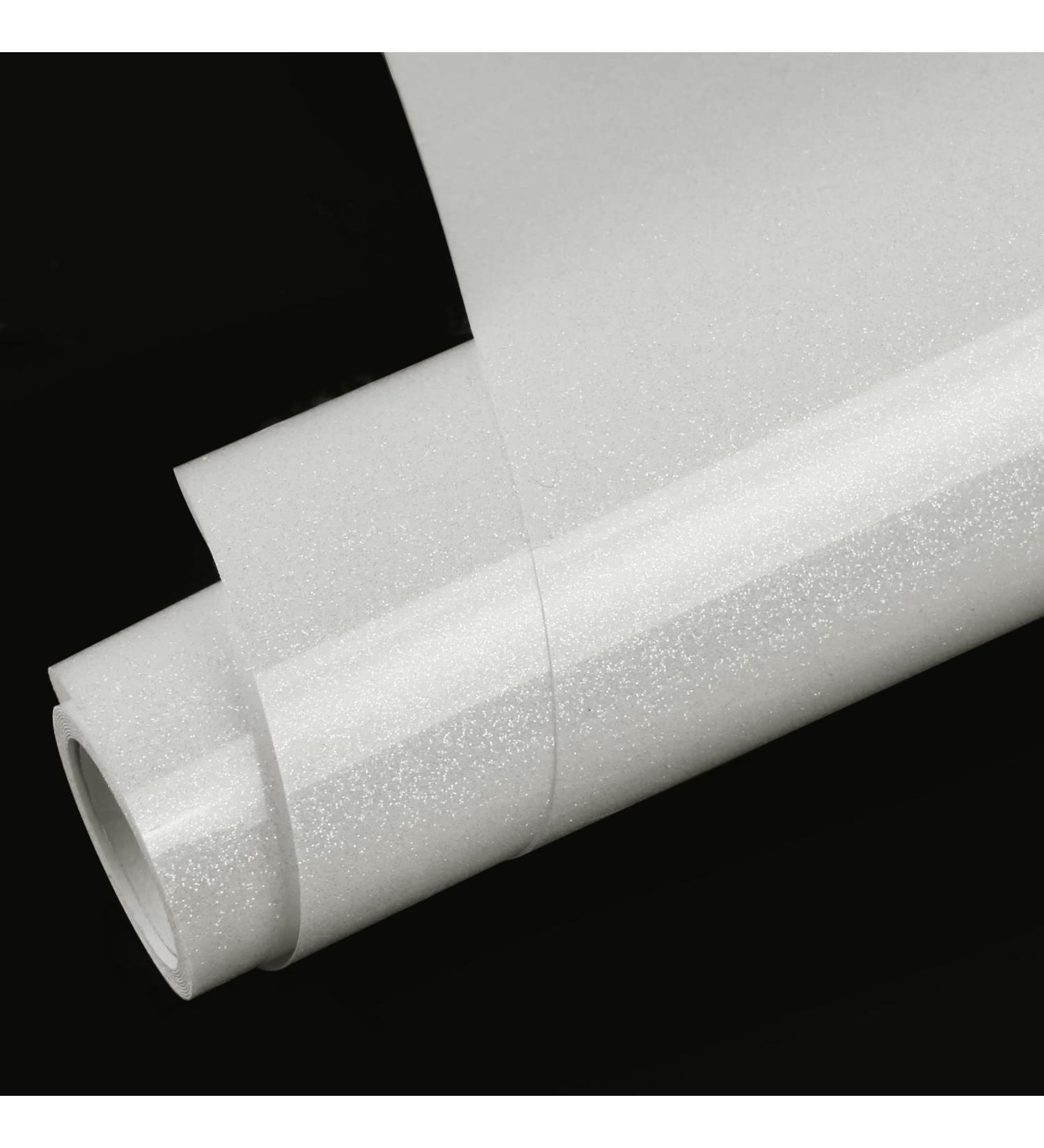 TORC White Glitter HTV Heat Transfer Vinyl Roll 12x5ft - Iron on for T Shirts & Crafts - Buy Online on SooperMarket.com