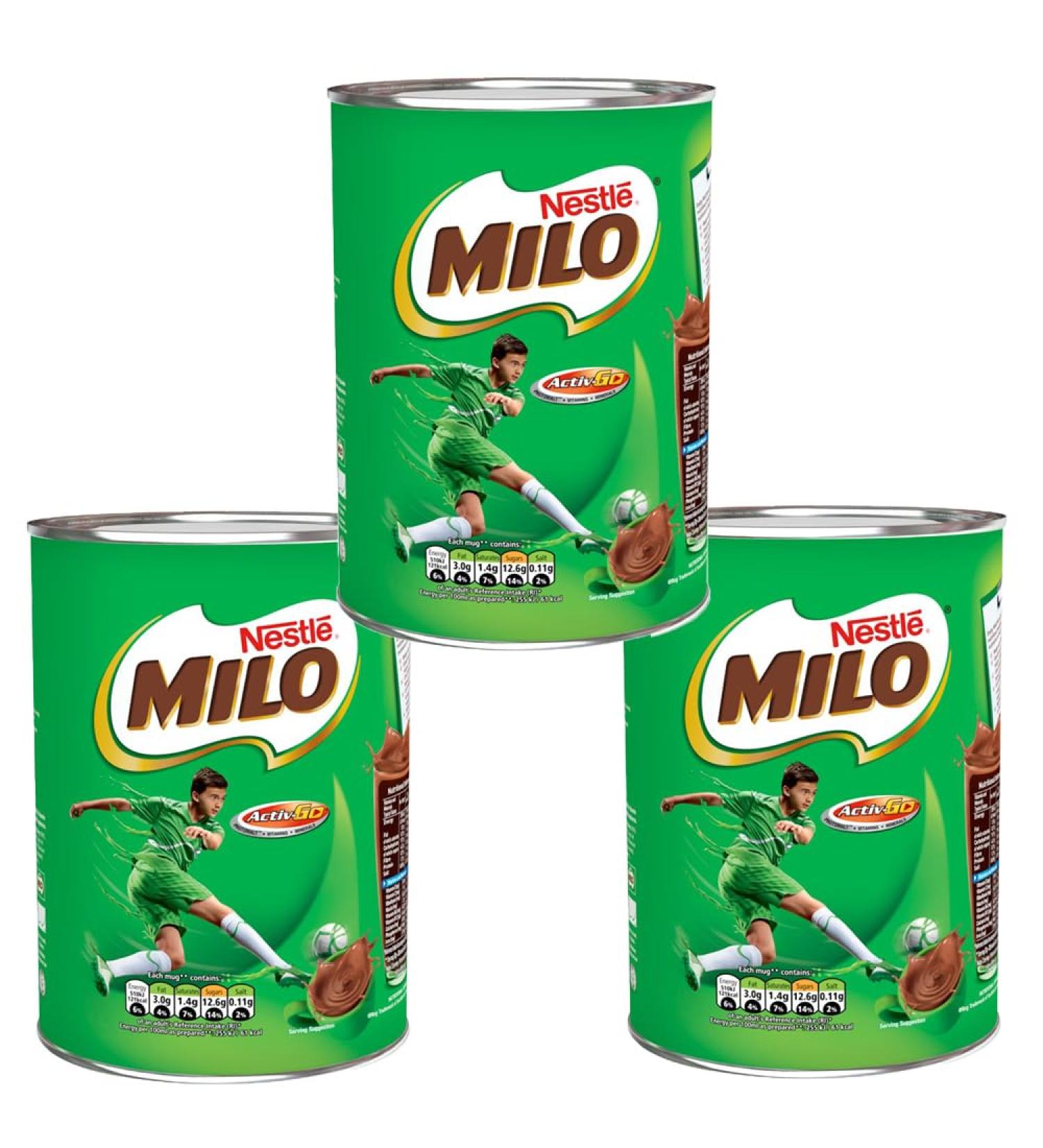 Nestle 3 x 400g Chocolate Flavour Milo Milk Drink With Welari Thank You Card Malted Vitamin Minerals Calcium Activ-go for Kids (1.2kg) - Buy Online on SooperMarket.com