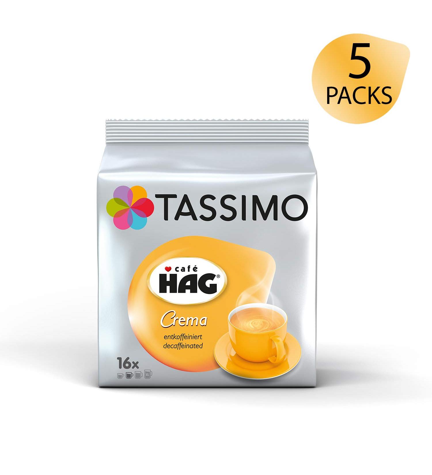 Tassimo Caf HAG Decaffeinated Coffee Capsules - 80 Pack (5 x 16 Drinks) - Premium International Shipping - Buy Online on SooperMarket.com