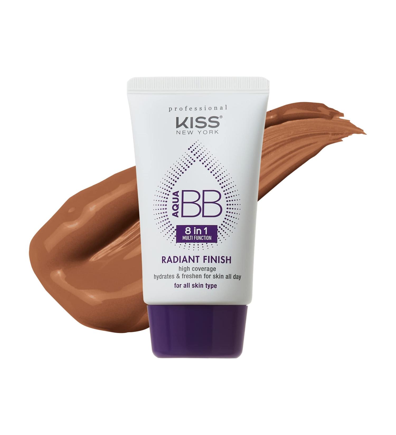 Kiss New York Aqua BB Cream 8-in-1 Multi Function Cover and Care Beauty Balm  Korean Skin Care Argan Oil Infused  Radiant Finish  Hydrating Full Coverage BB Cream 1.42 Fl Oz (Caramel) - Buy Online on SooperMarket.com