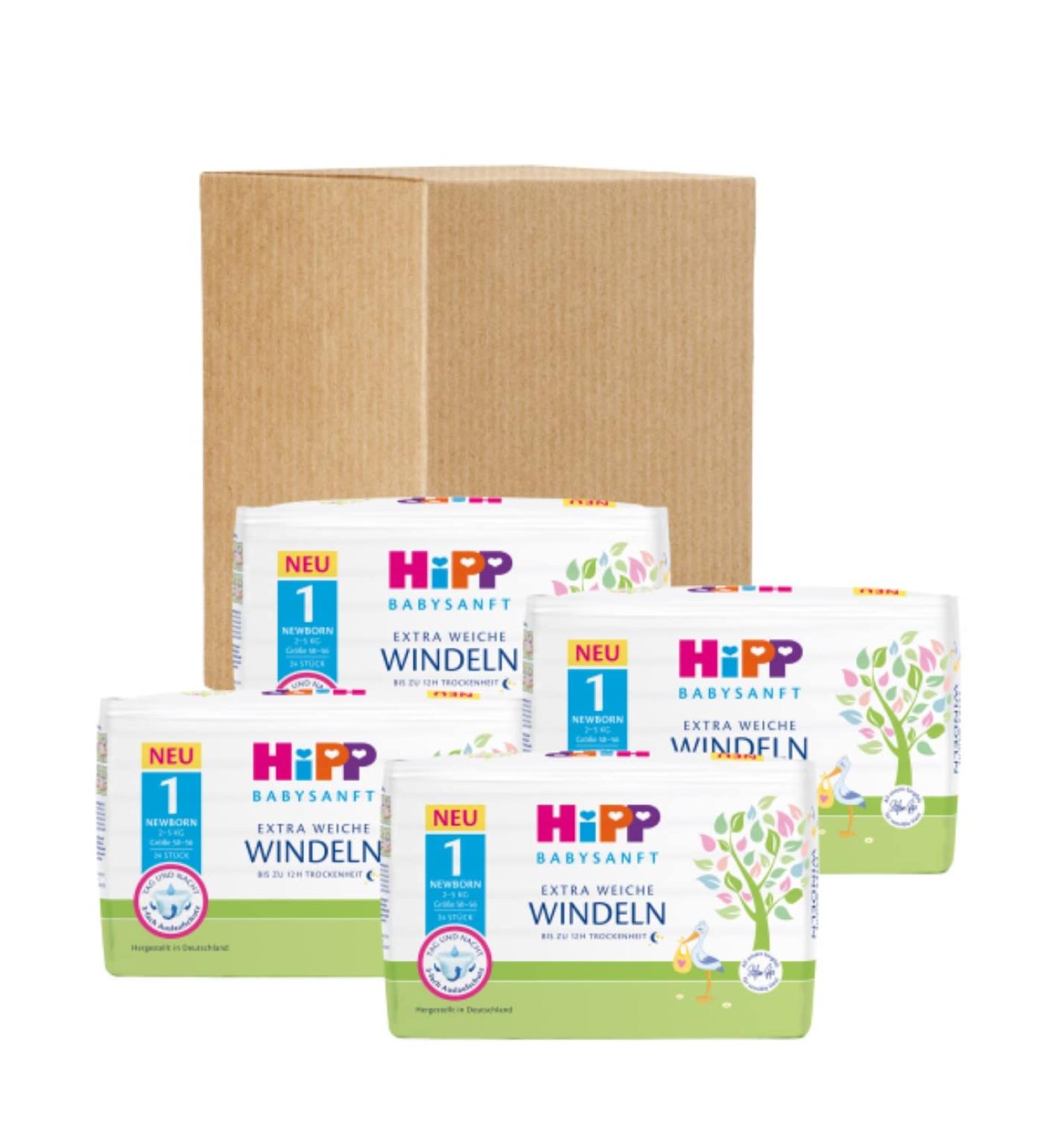HiPP Babysanft Windeln Newborn 1 Vorratsbox (4x 24 pieces)