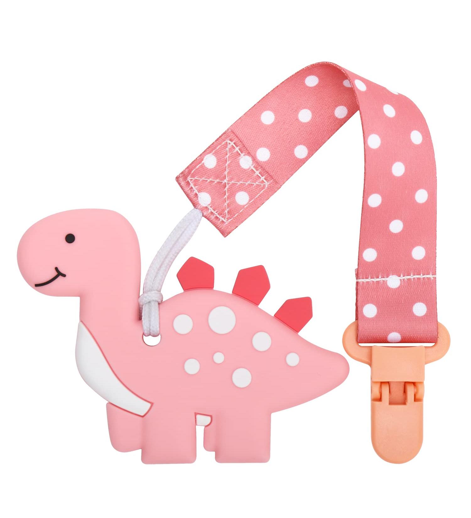 Buy BPA-Free Dinosaur Teething Ring for Babies | Silicone Toy for 3+ Months | Tough Baby Soothing Aid - Buy Online on SooperMarket.com