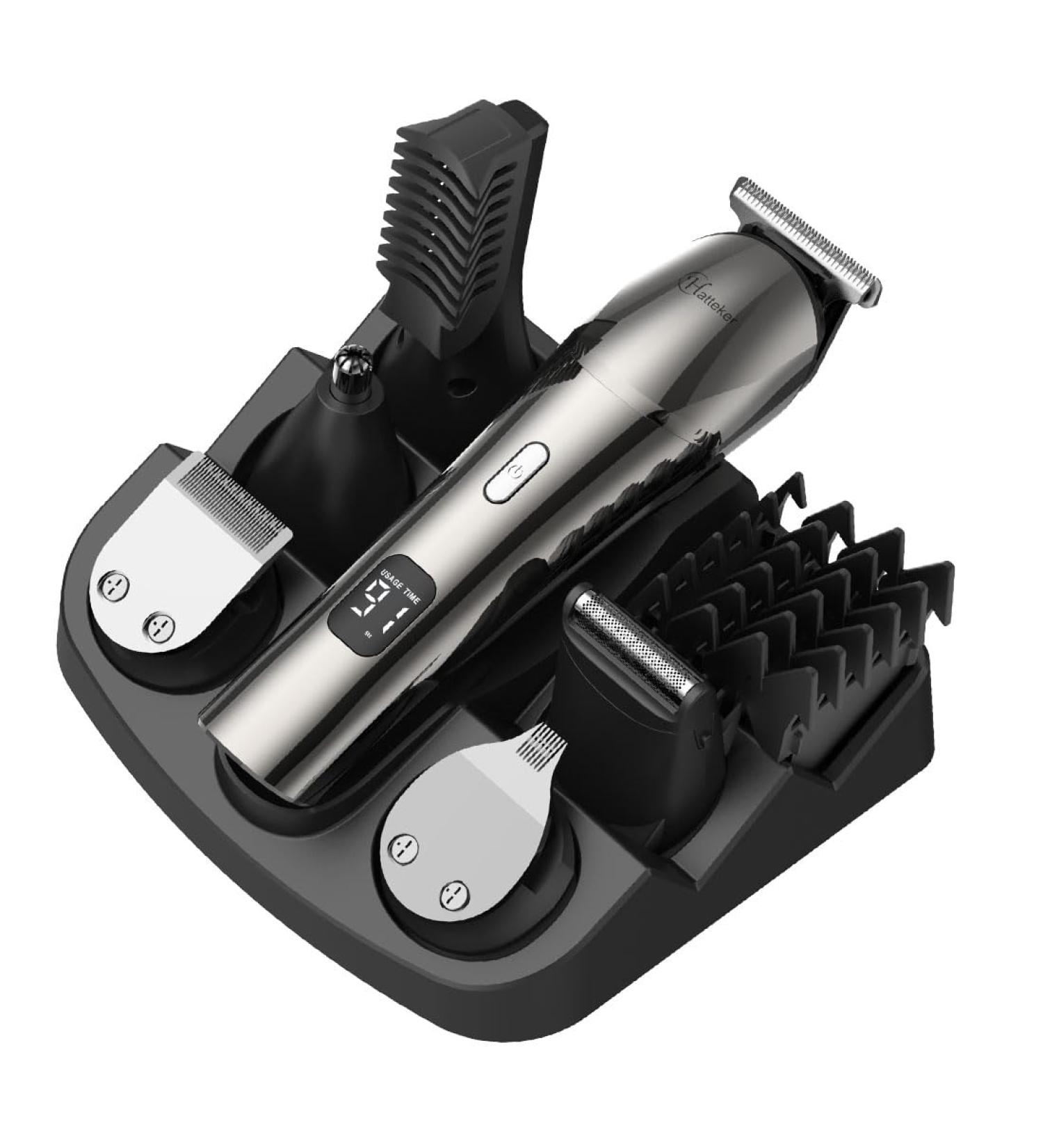 Hatteker Waterproof Beard Trimmer for Men | Cordless Grooming Kit - Mustache Face Nose & Body Hair Clippers - Perfect Gift for Men - Buy Online on SooperMarket.com