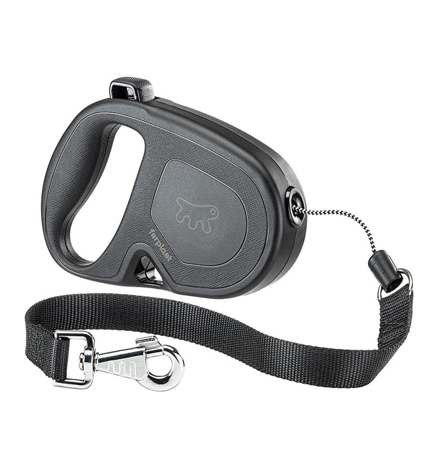 Ferplast Flippy One Dog Leash - Retractable Roller Leash for Large Dogs Up to 35 kg | 5 m Pull-Out Cord | Black - Buy Online on SooperMarket.com