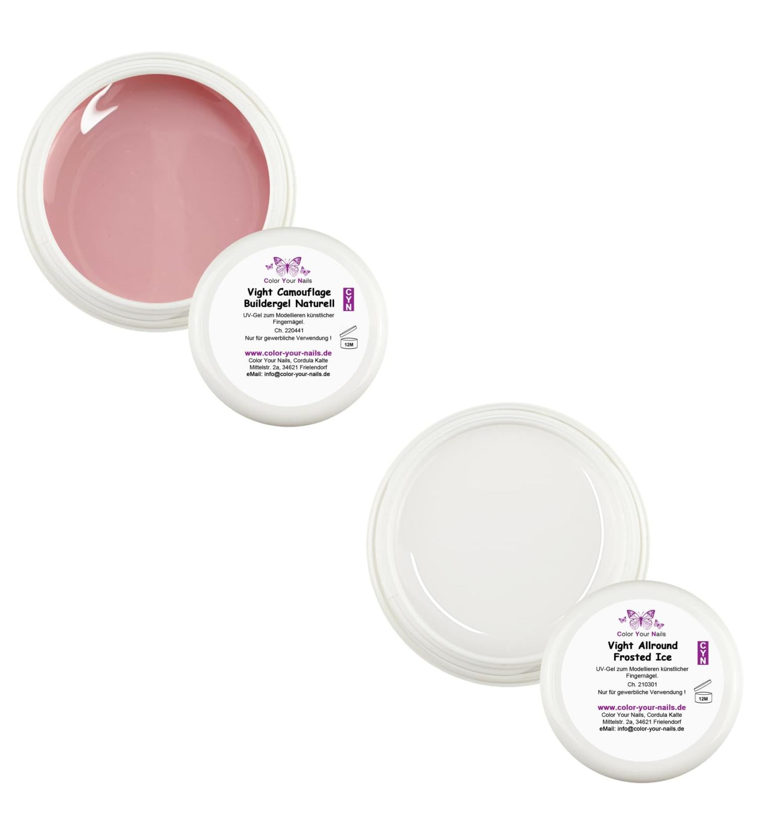 Babyboomer Vight Gel Set - Ice White & Camouflage Builder Natural French Gel (15ml Each) | 2 Pack for Stunning Nails - Buy Online on SooperMarket.com