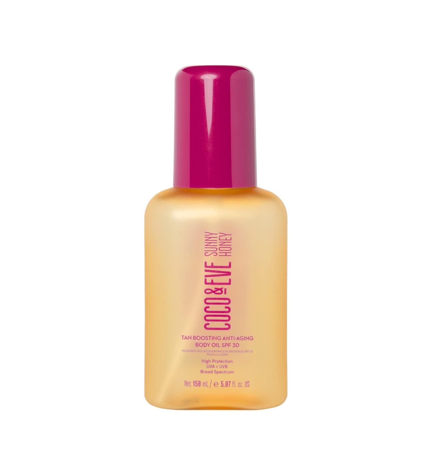 Coco & Eve Tan Boosting Anti-Aging Body Oil SPF30 - Tanning Accelerator Spray UVA UVB Sun Protection | Fast Tan Enhancer With Natural Ingredients Antioxidants for Healthy Bali Glow (150ml) - Buy Online on SooperMarket.com