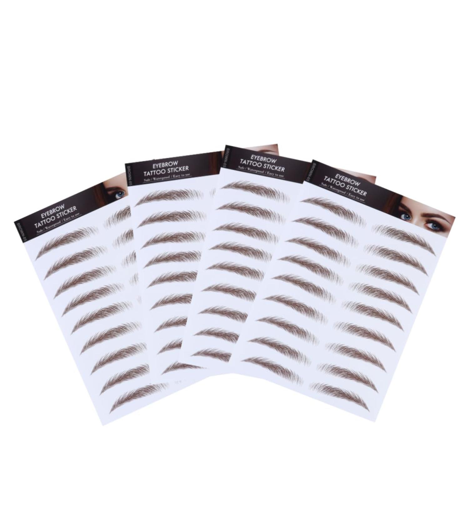 Angoily 4pcs Eyebrow Stickers Waterproof Eyebrow Brown Eyebrow Tool 3d Shaping Post Paper - Buy Online on SooperMarket.com